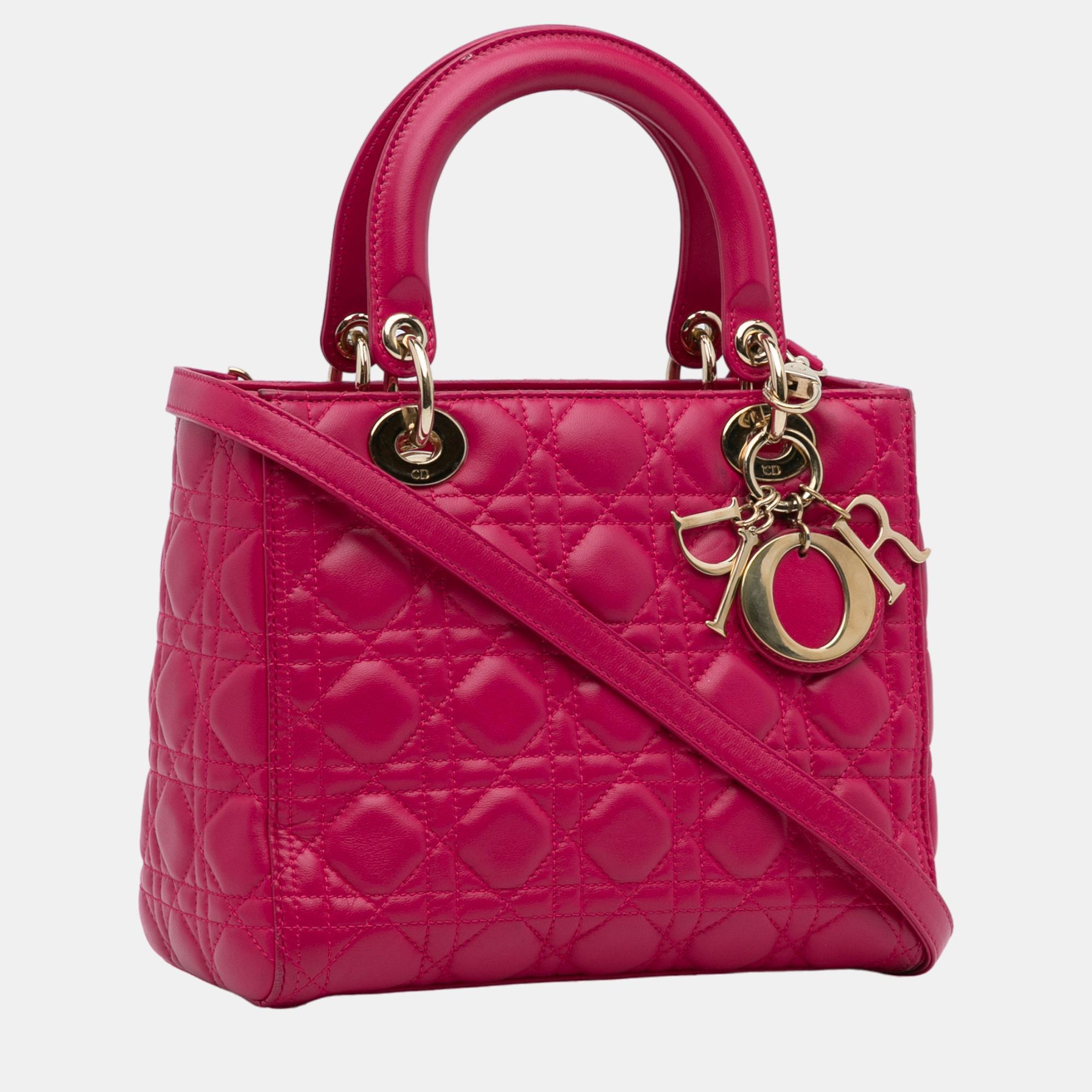 

Dior Pink Medium Cannage Lady Dior