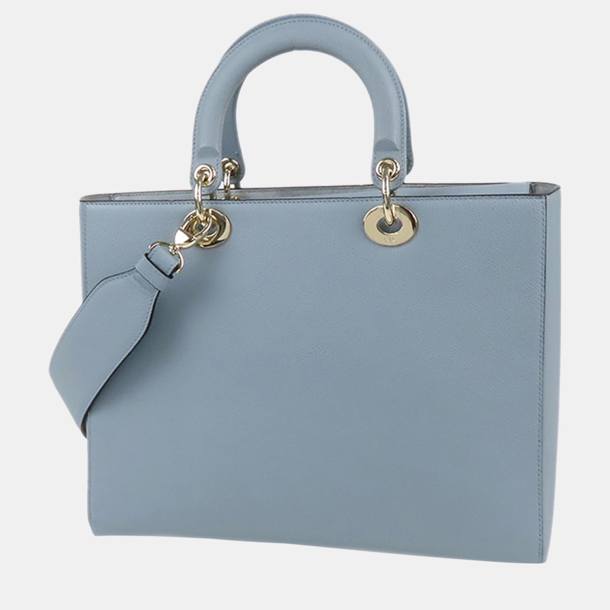 

Dior Blue Large Lady Dior Satchel