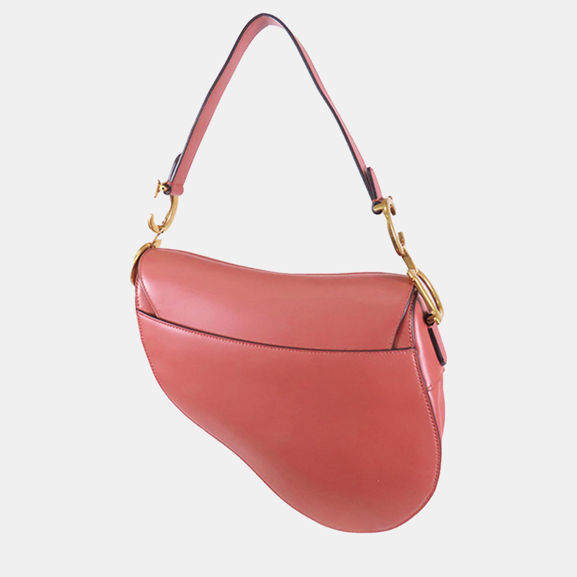 

Dior Red Mini Leather Saddle Bag