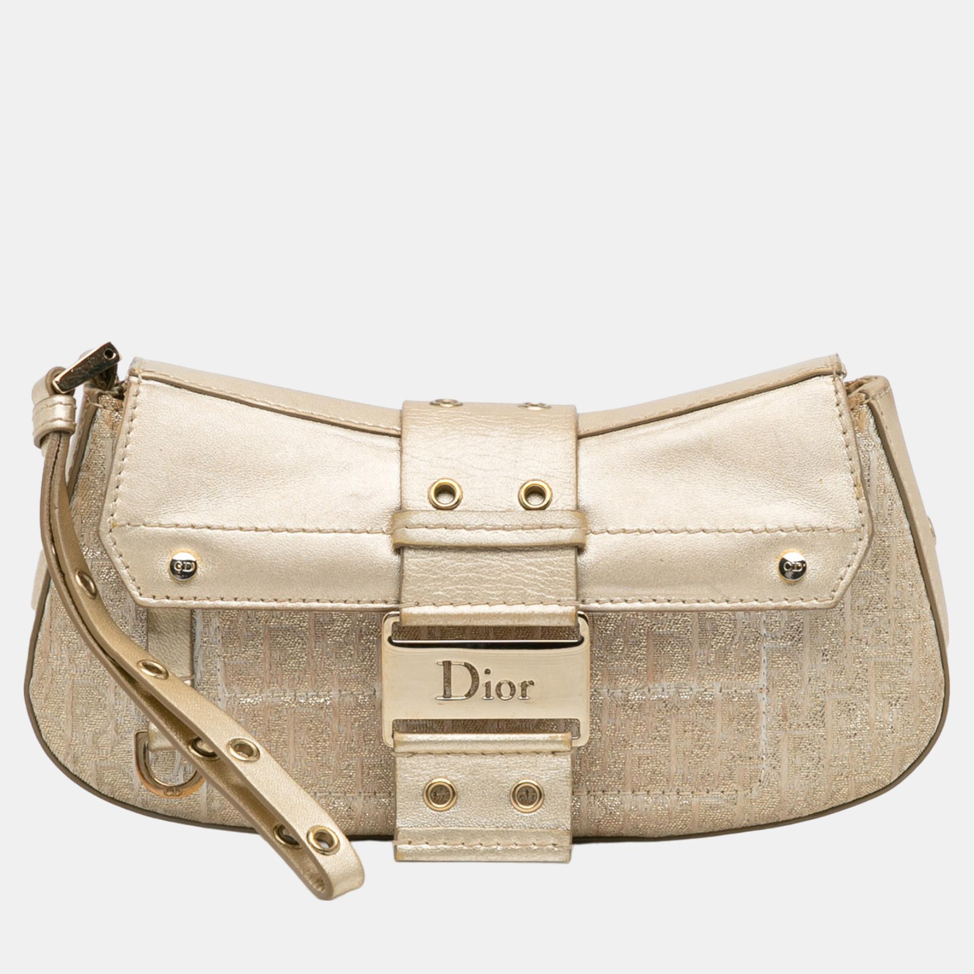 Pre-owned Dior Issimo Street Chic Columbus Avenue Clutch In Gold