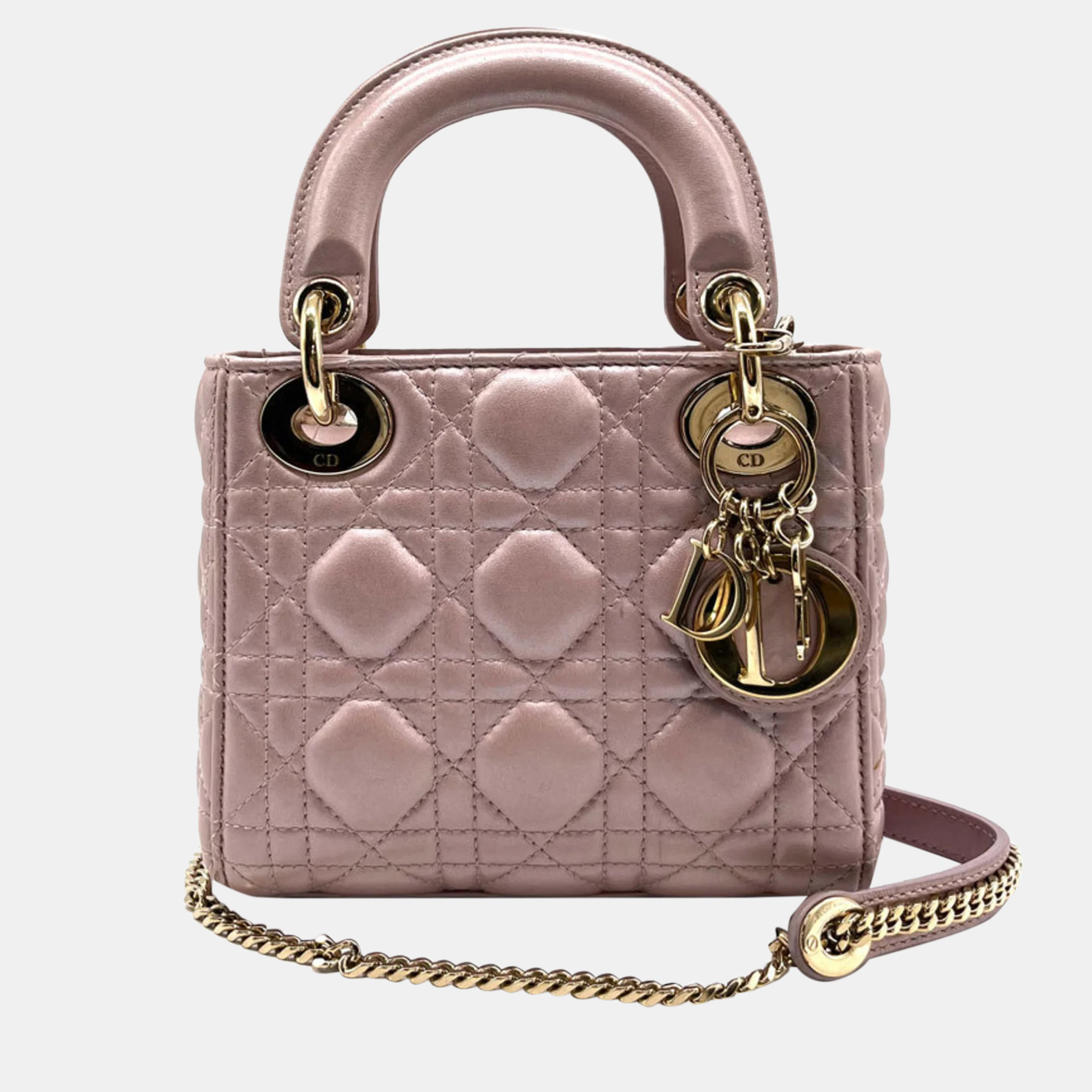 

Christian Dior Pink Leather Mini Lady Dior Satchels