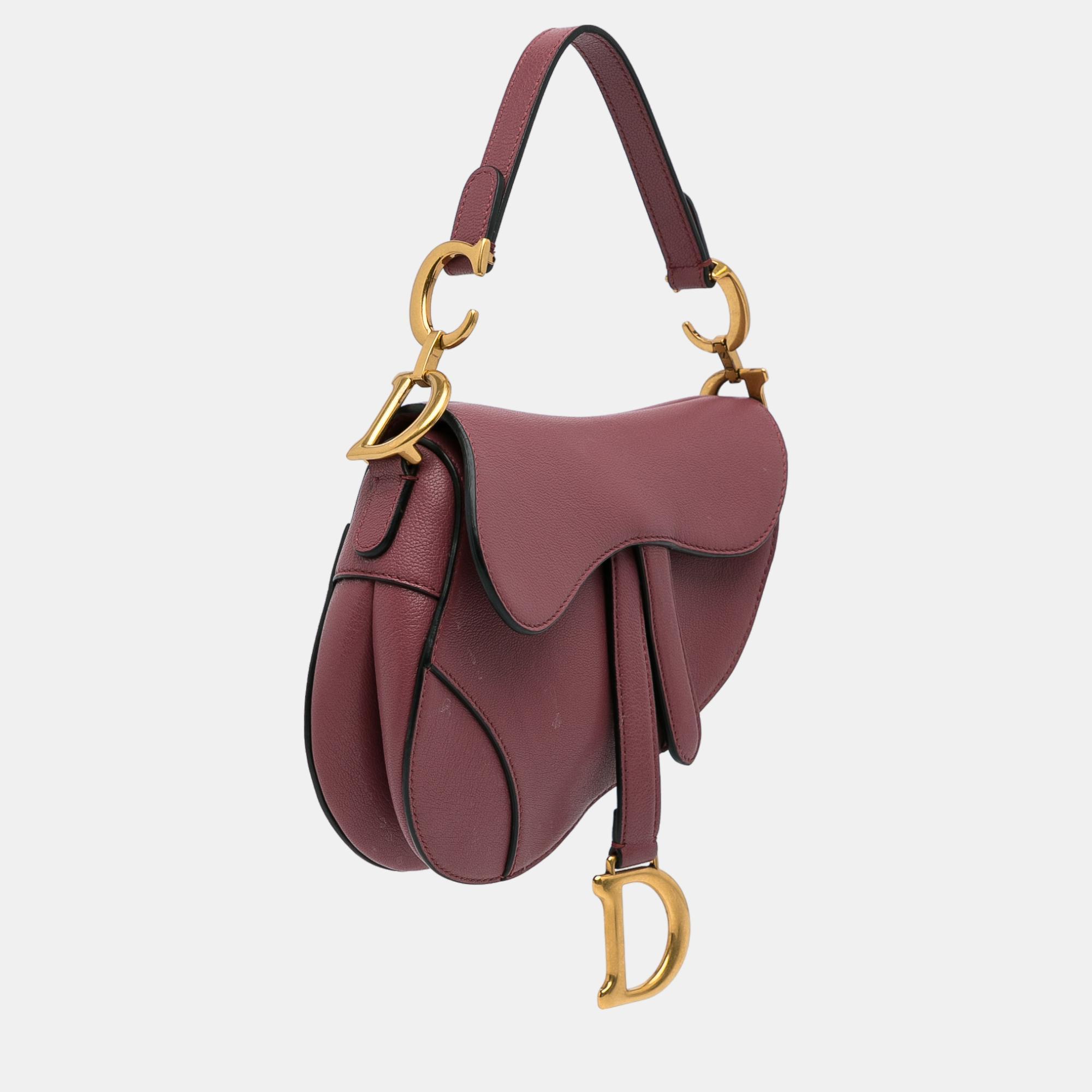 

Dior Pink Mini Leather Saddle Bag