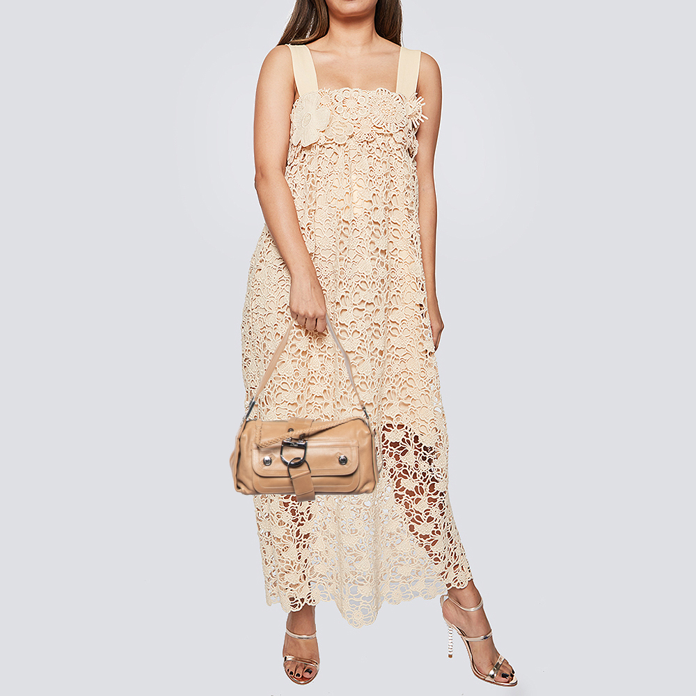 

Dior Beige Leather Zip Shoulder Bag