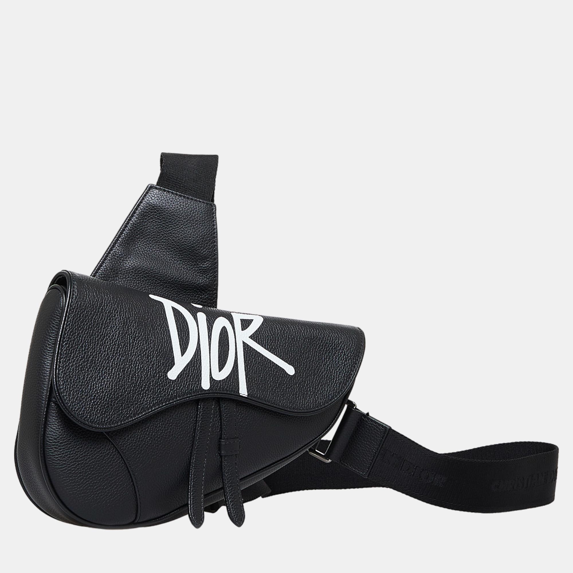 

Dior x Stussy Black Logo Saddle