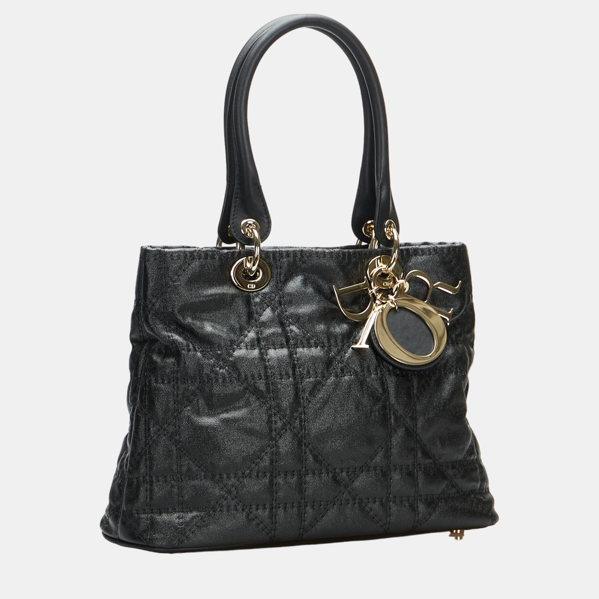 

Dior Black Small Cannage Metropole Tote