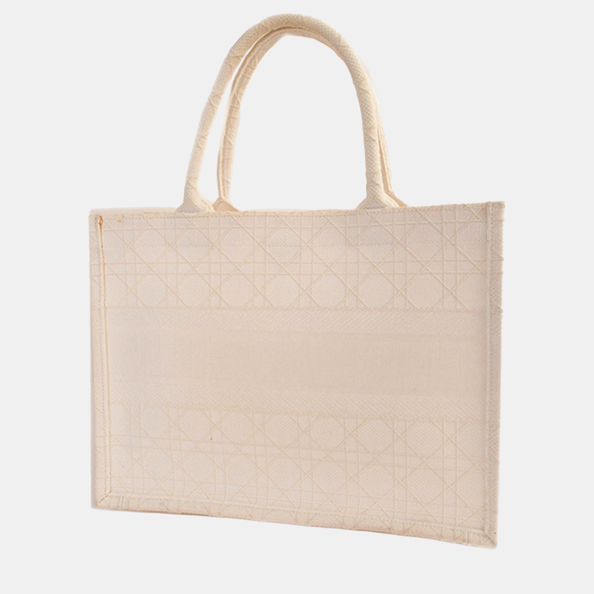 

Dior Cream Medium Cannage Book Tote