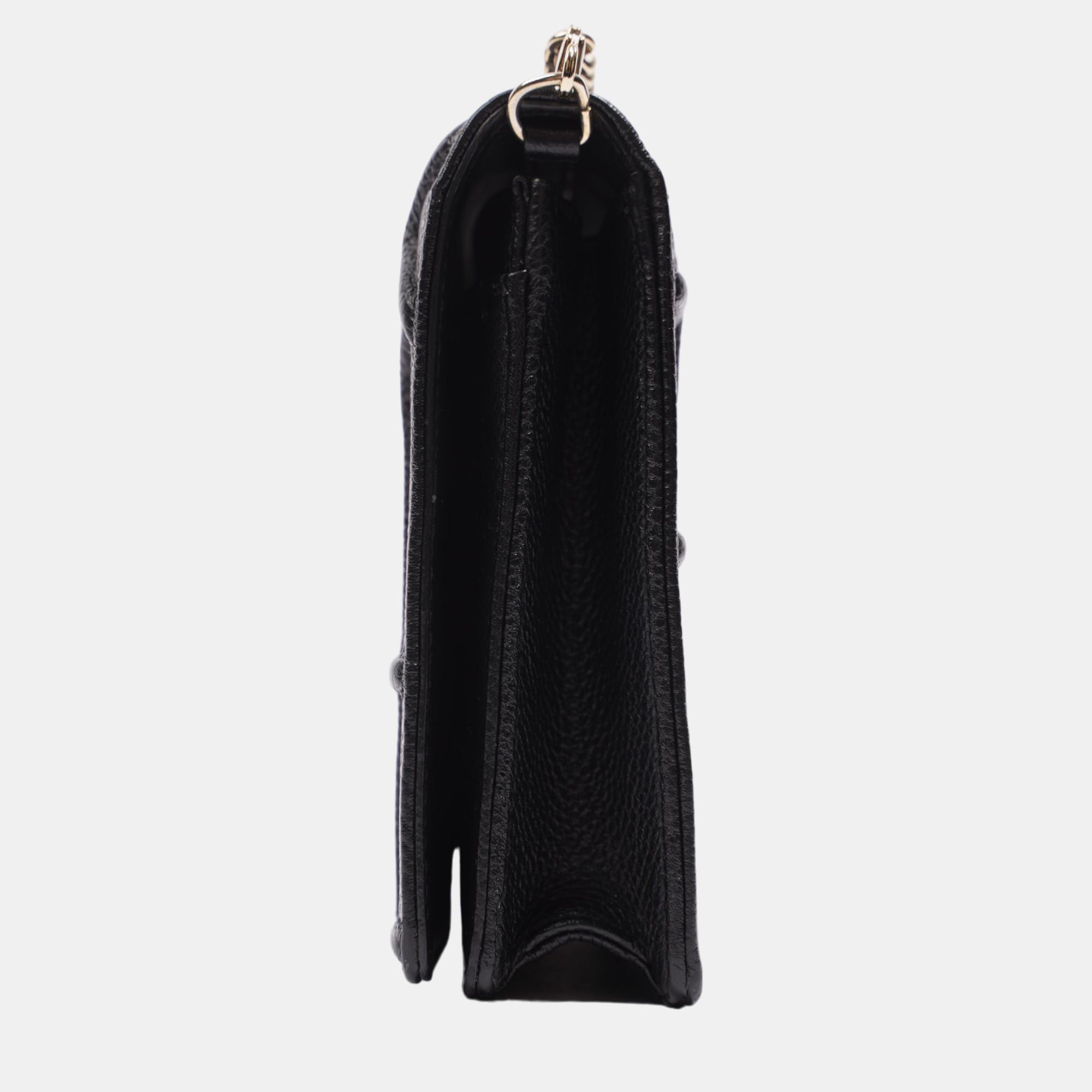 

Christian Dior Diorama Wallet On Chain Black Leather