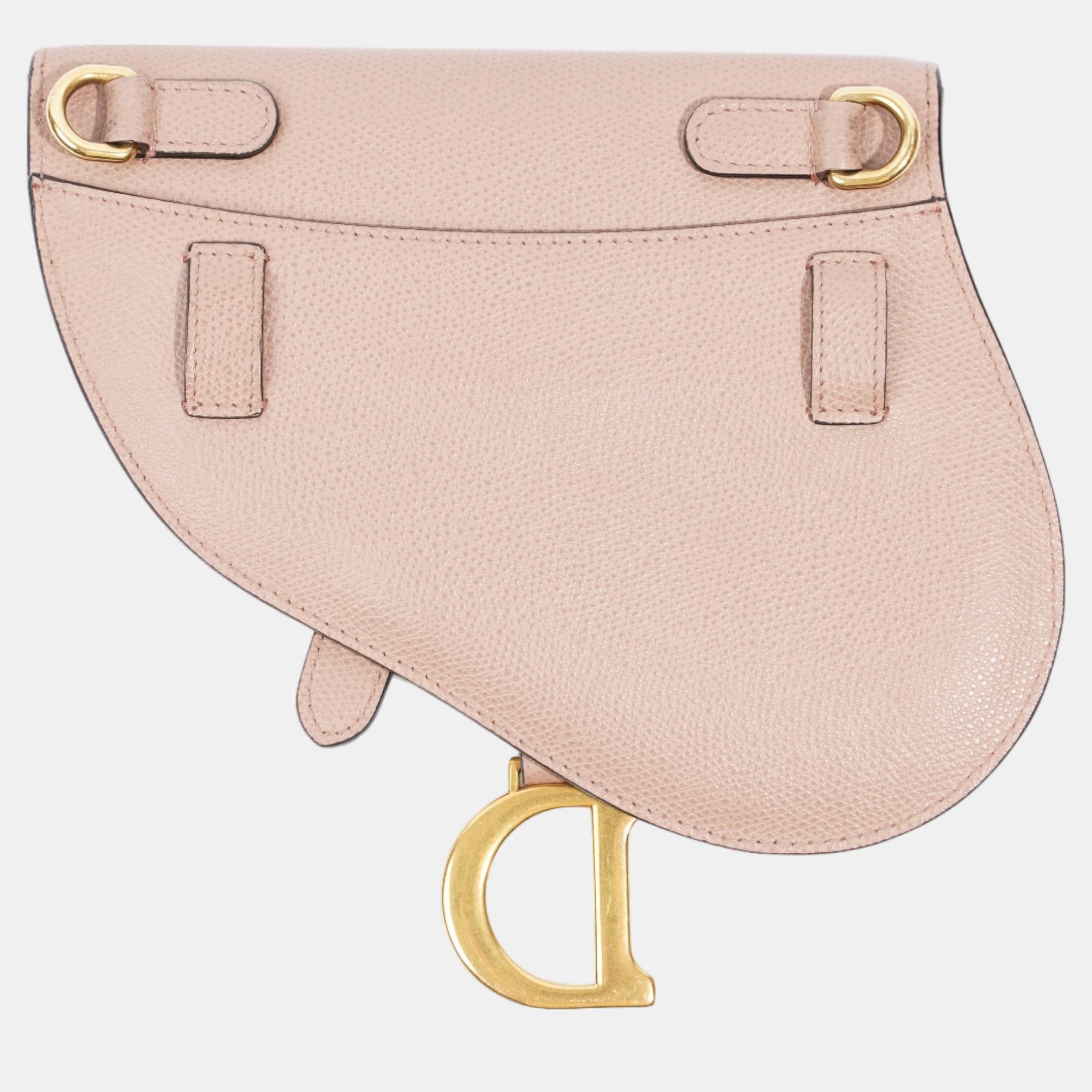 

Christian Dior Saddle Belt Bag Nude Leather, Pink