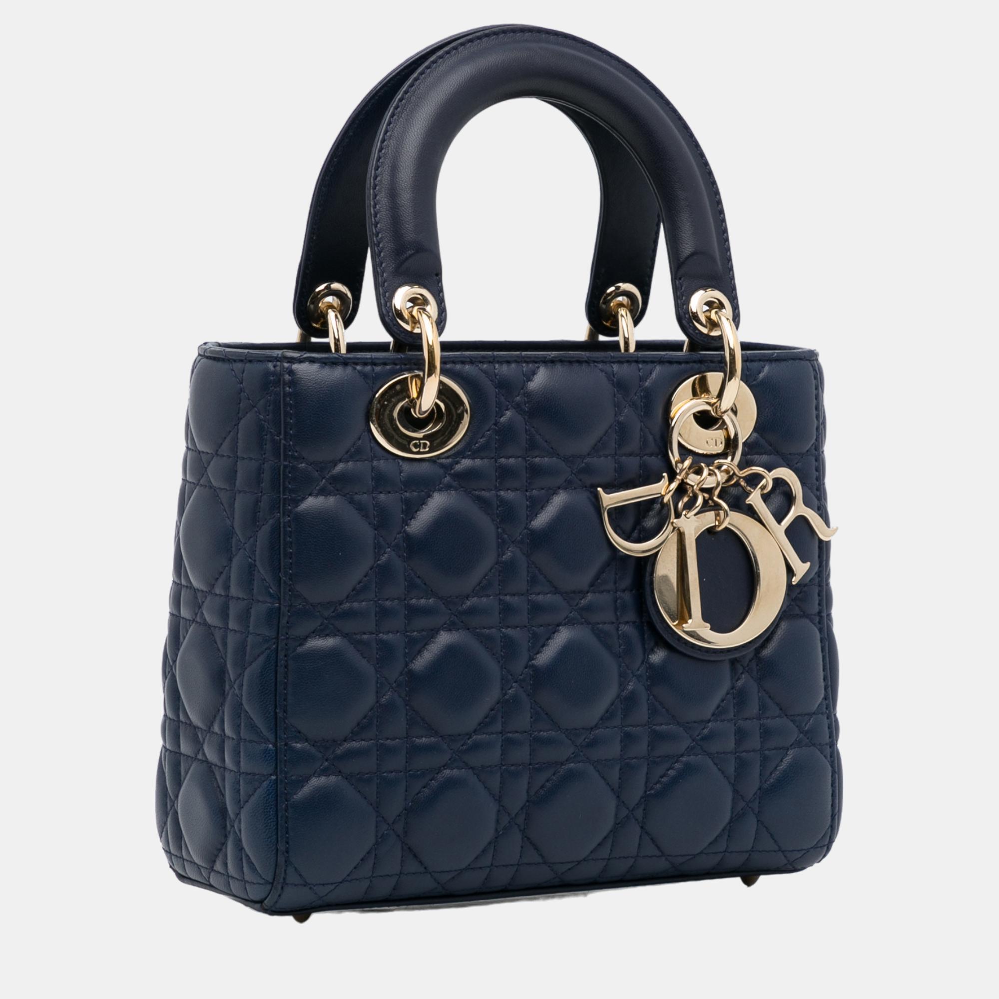 

Dior Blue Small Cannage Lady Dior My ABCDior