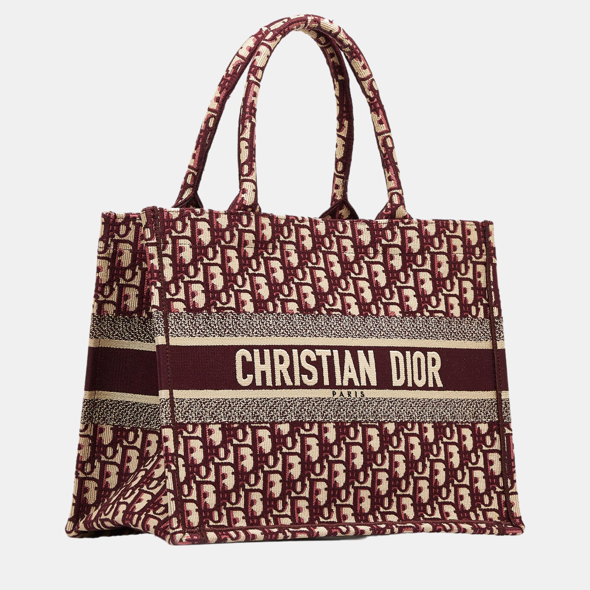 

Dior Red Medium Oblique Book Tote