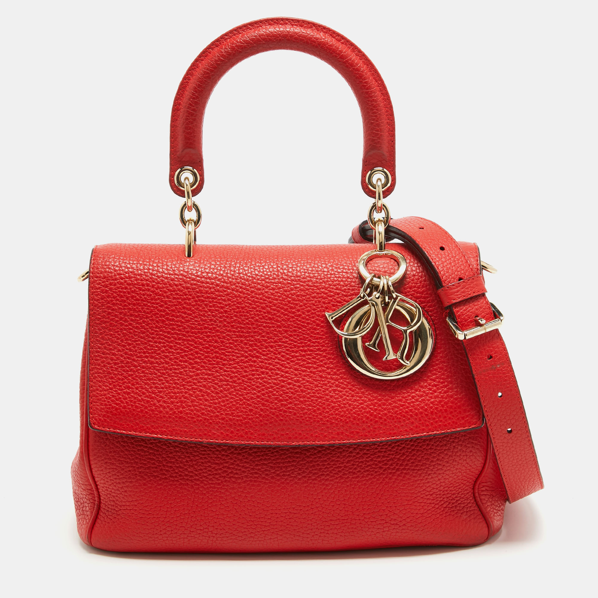 Pre-owned Dior Flap Top Handle Bag In Red
