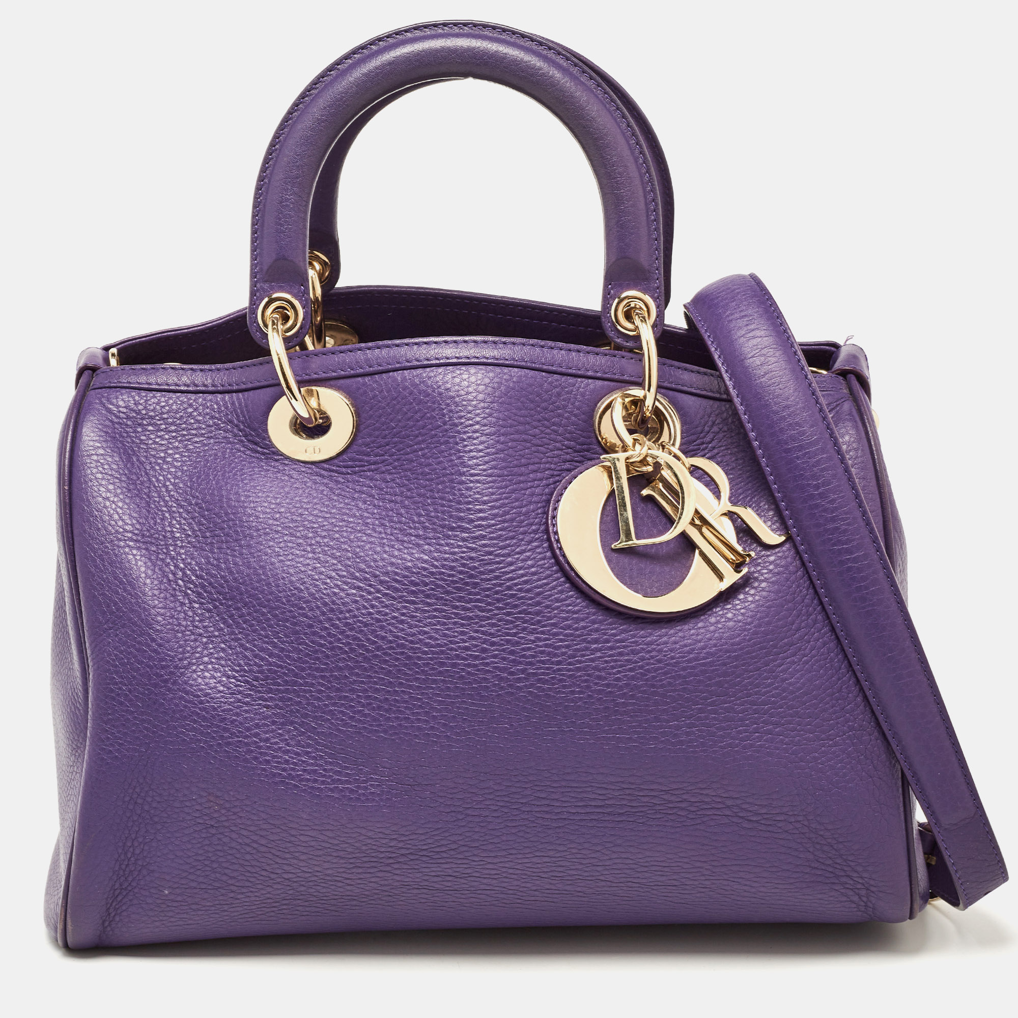 Pre-owned Dior Issimo Bowler Bag In Purple