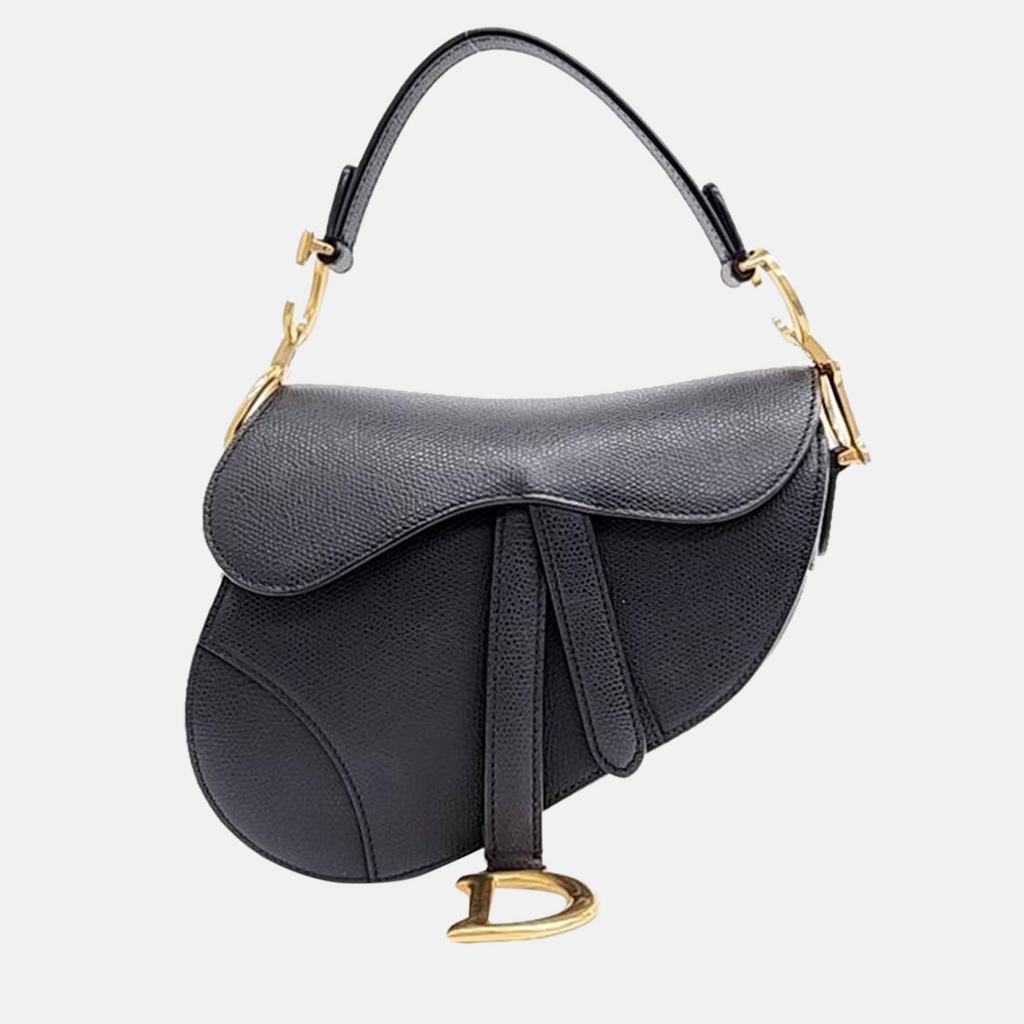 Pre-owned Dior Christian  Mini Saddle Bag In Black
