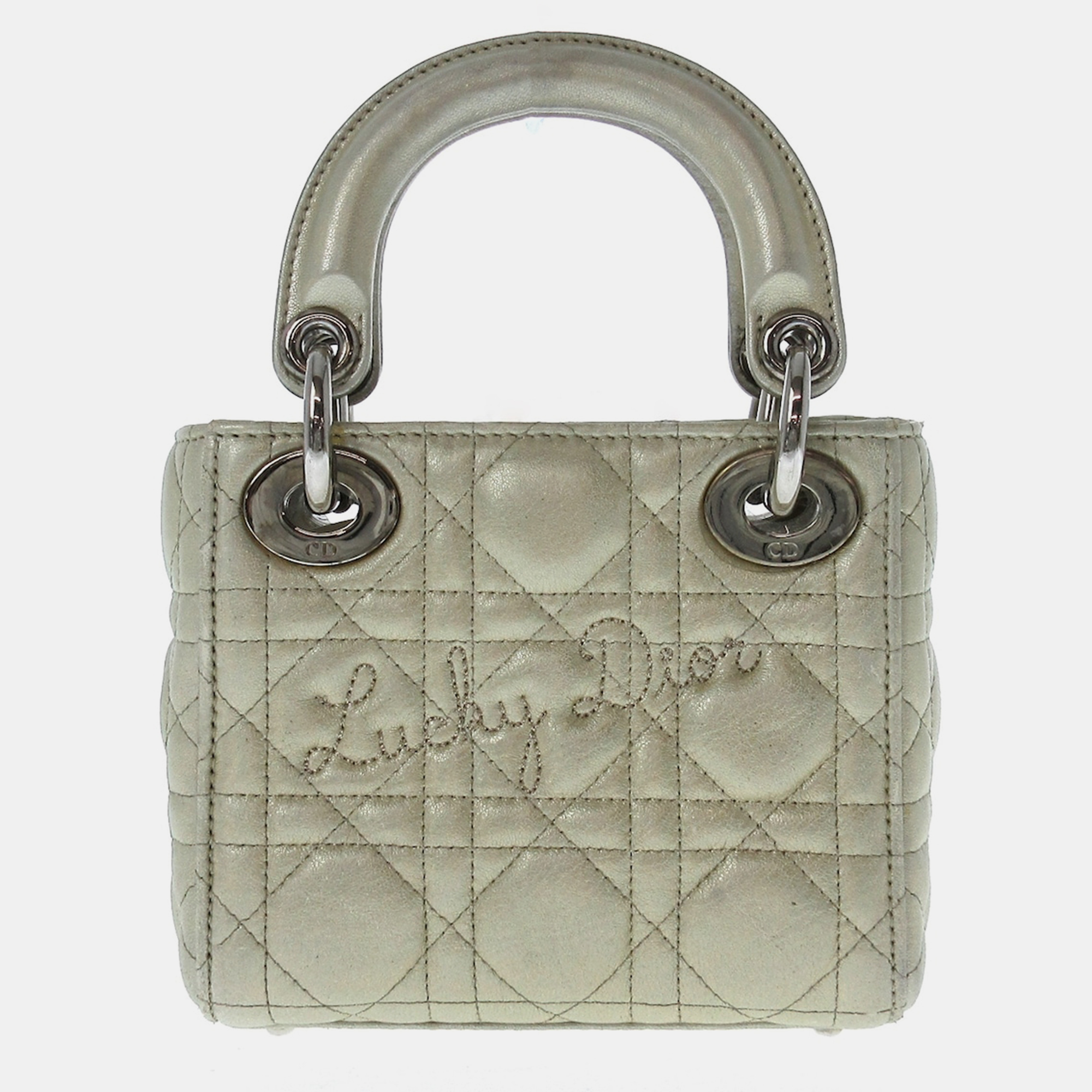 

Dior Silver Leather Lady Dior handbag