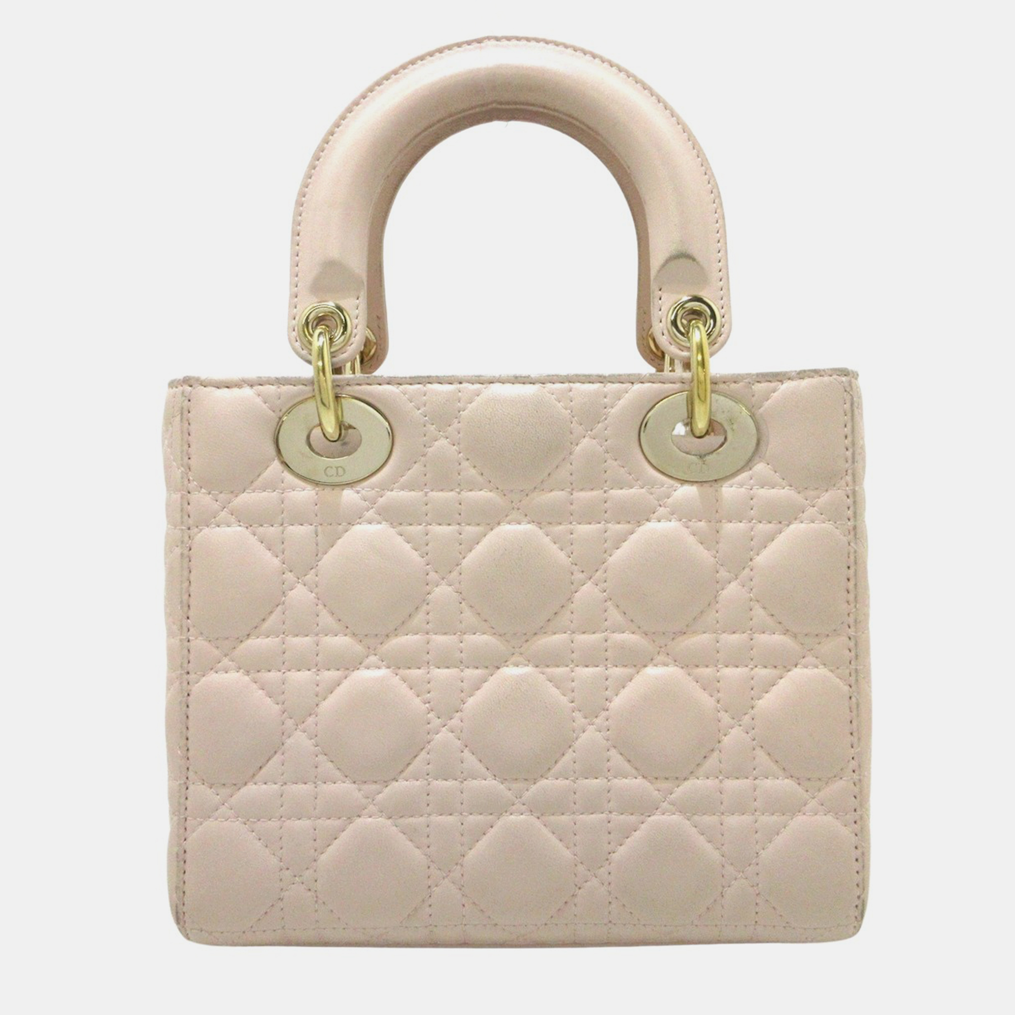 

Dior Pink Leather Lady Dior Top Handle Bag