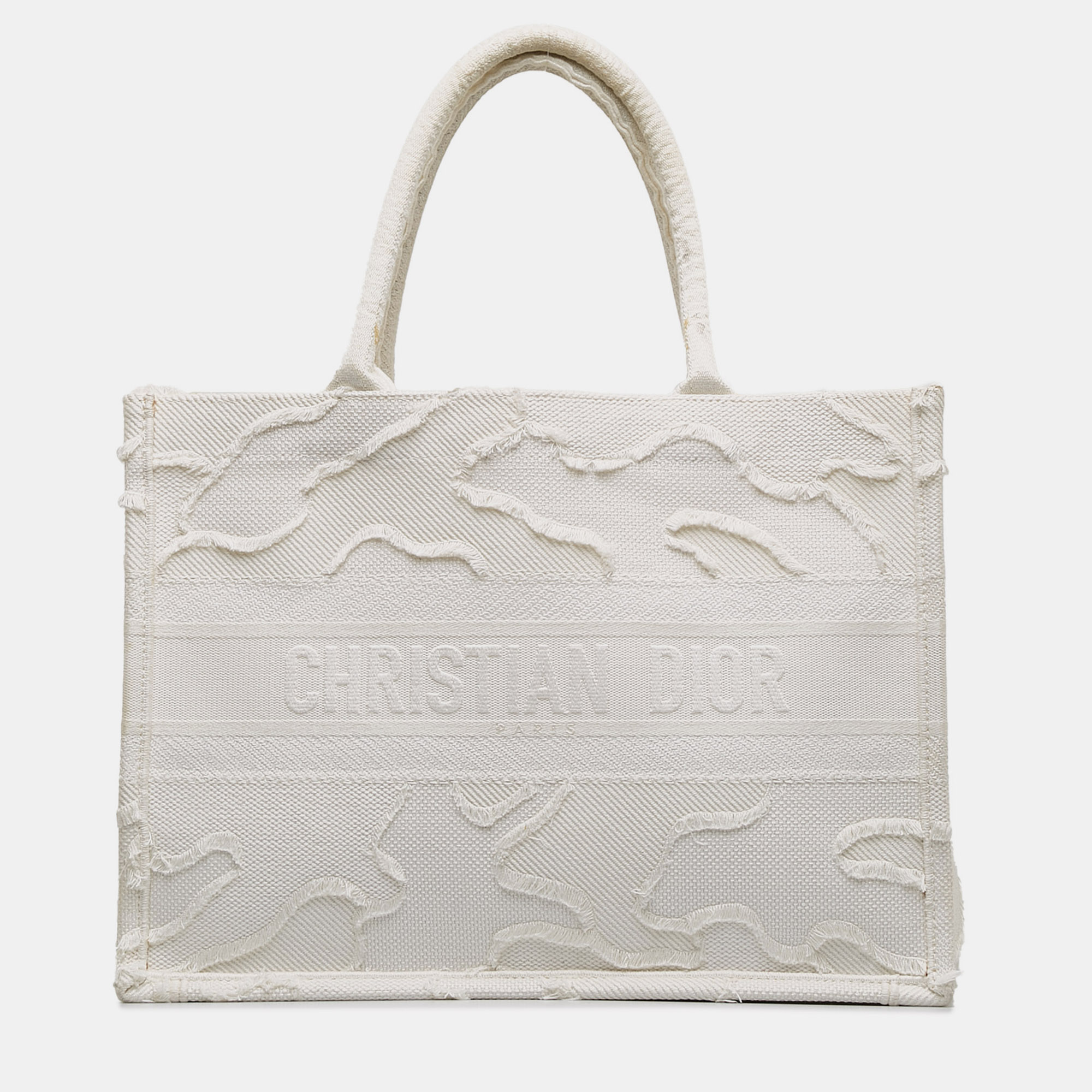 

Dior Medium Camouflage Book Tote, White