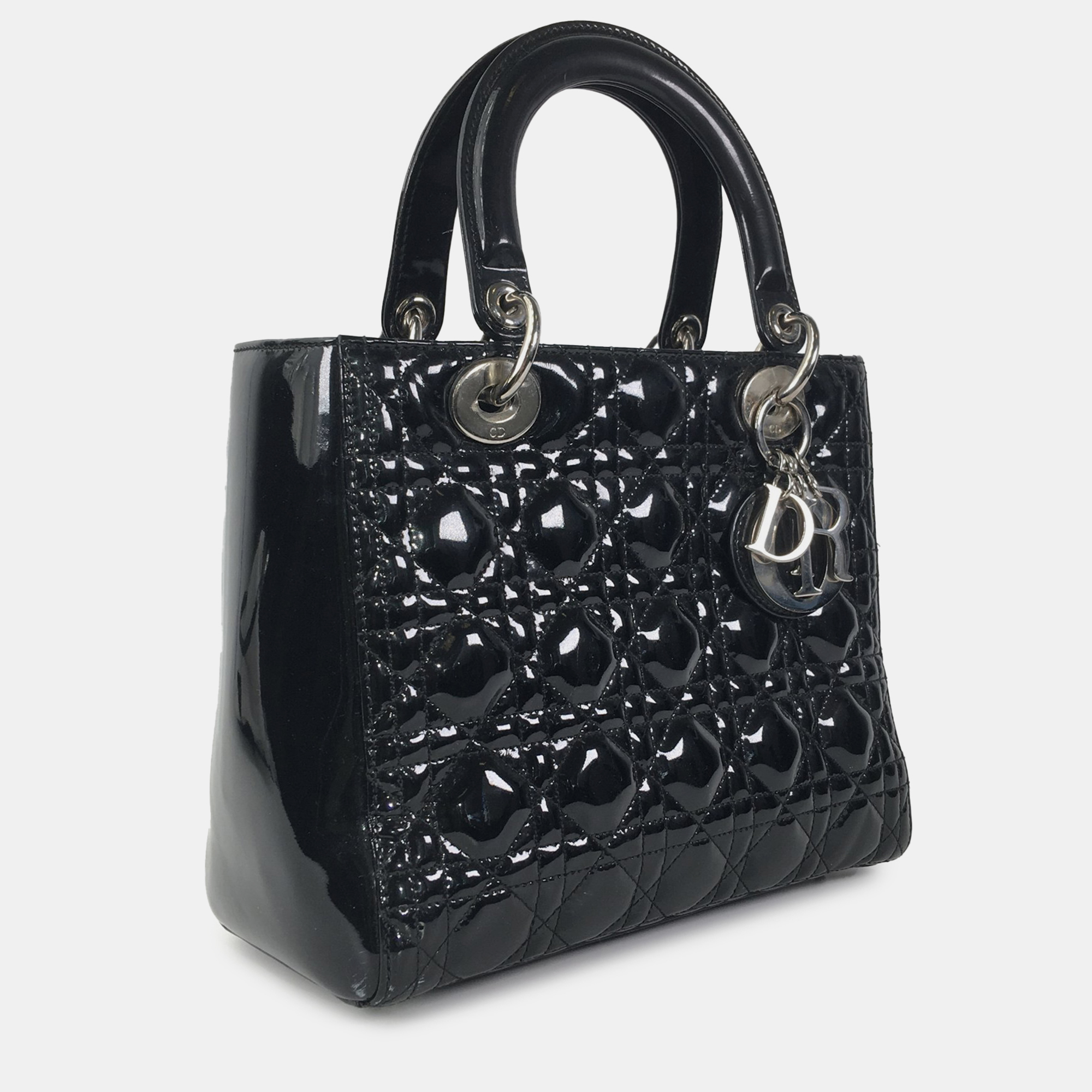 

Dior Medium Patent Cannage Lady Dior, Black