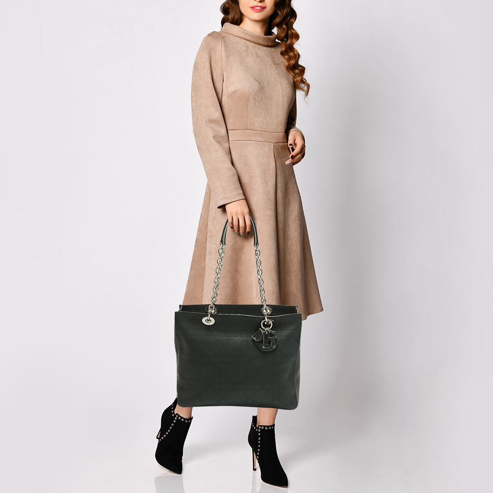 

Dior Dark Green Cannage Leather  Ultradior Tote