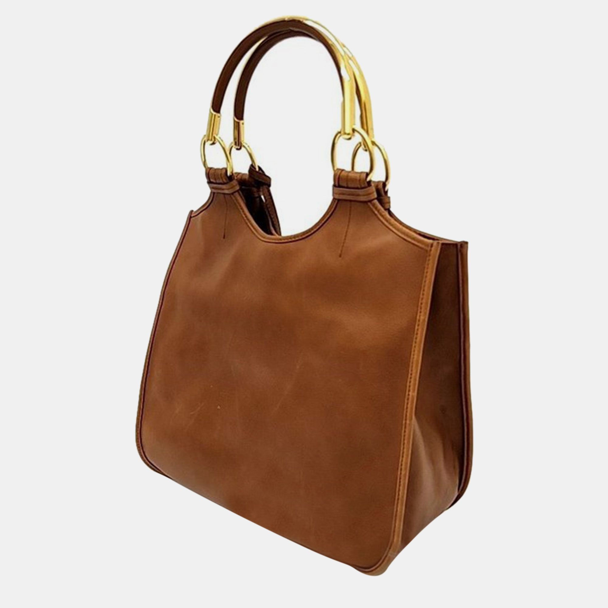 

Christian Brown Leather Dior Tote Bag