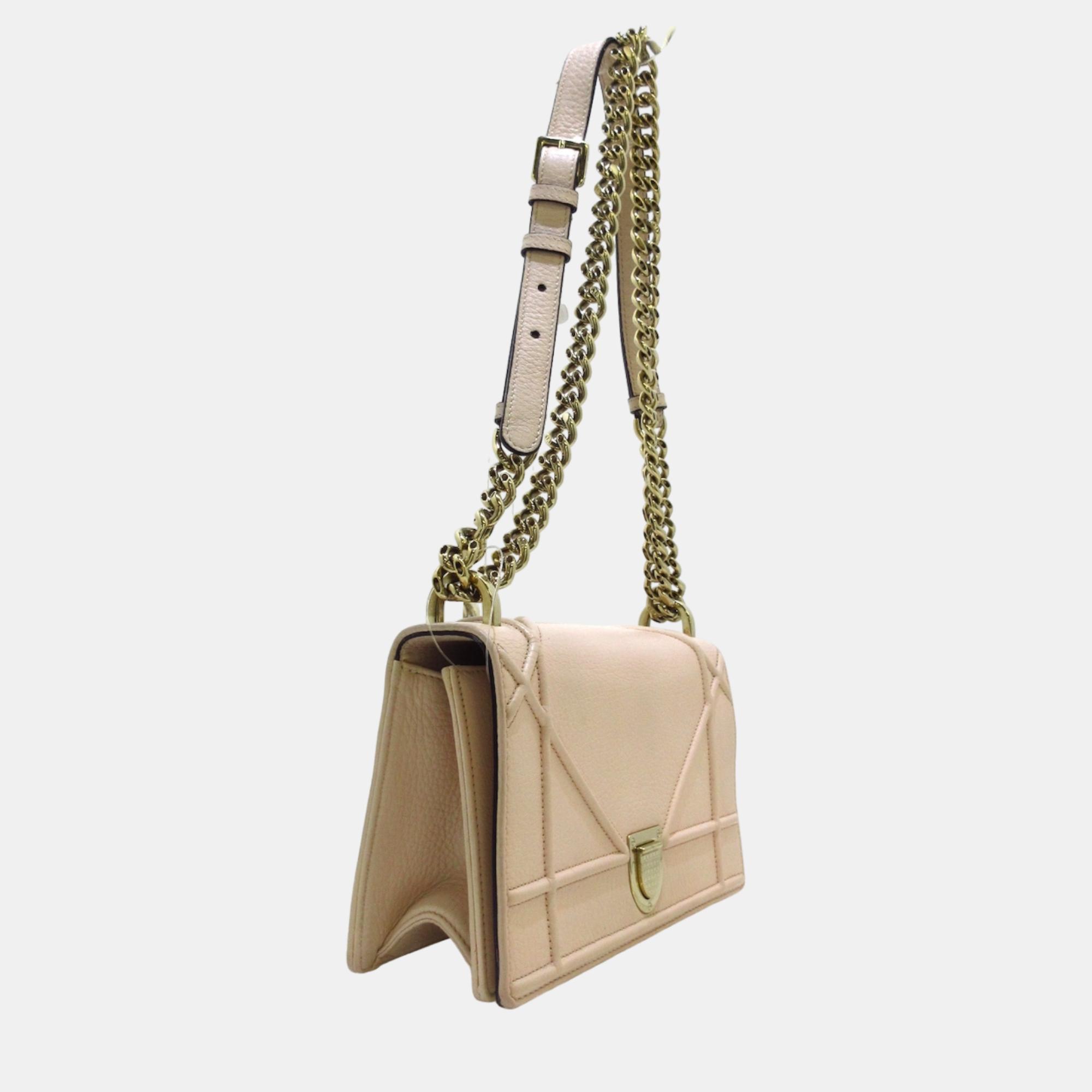 

Dior Beige Leather  Diorama Shoulder Bags