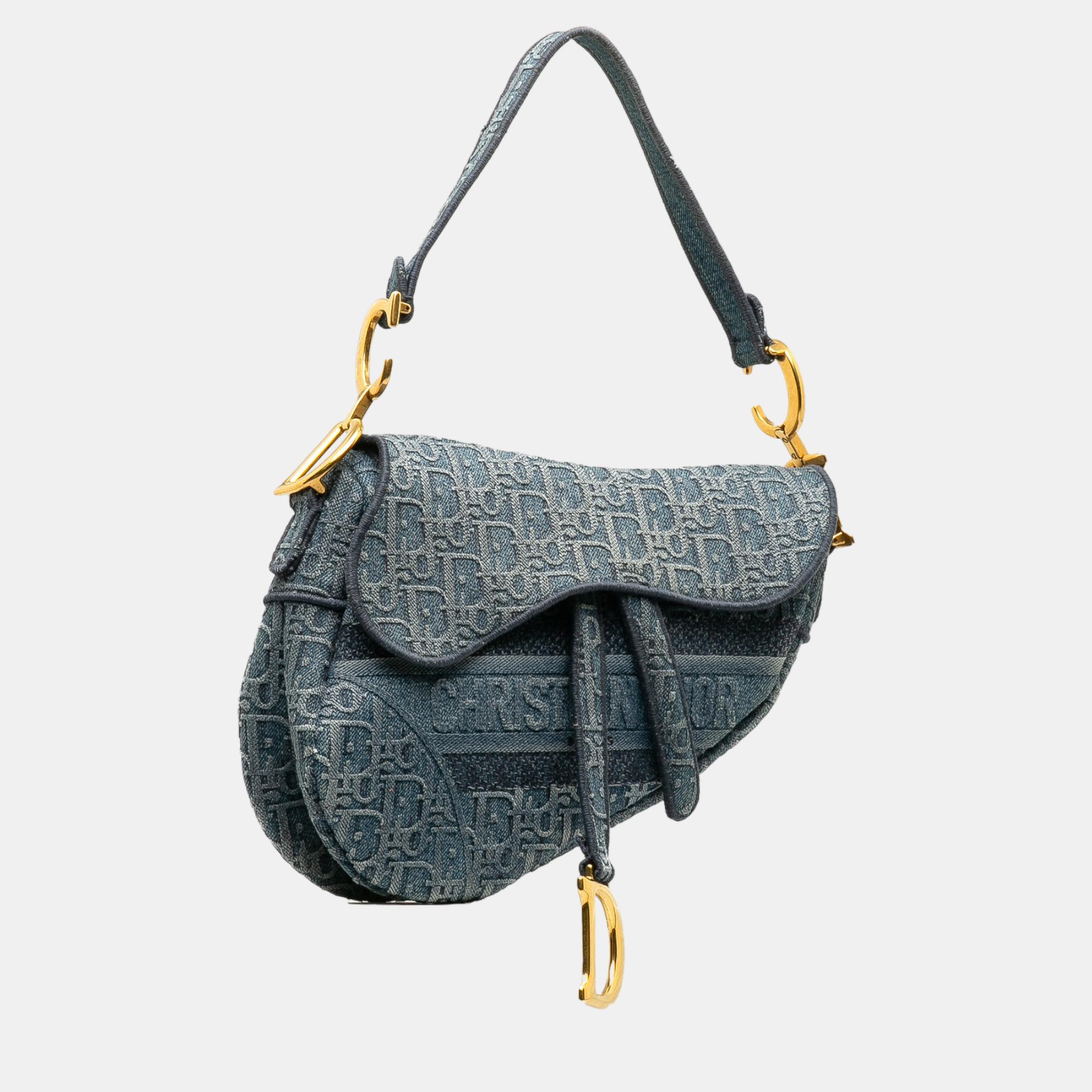 

Dior Blue Oblique Denim Saddle Bag