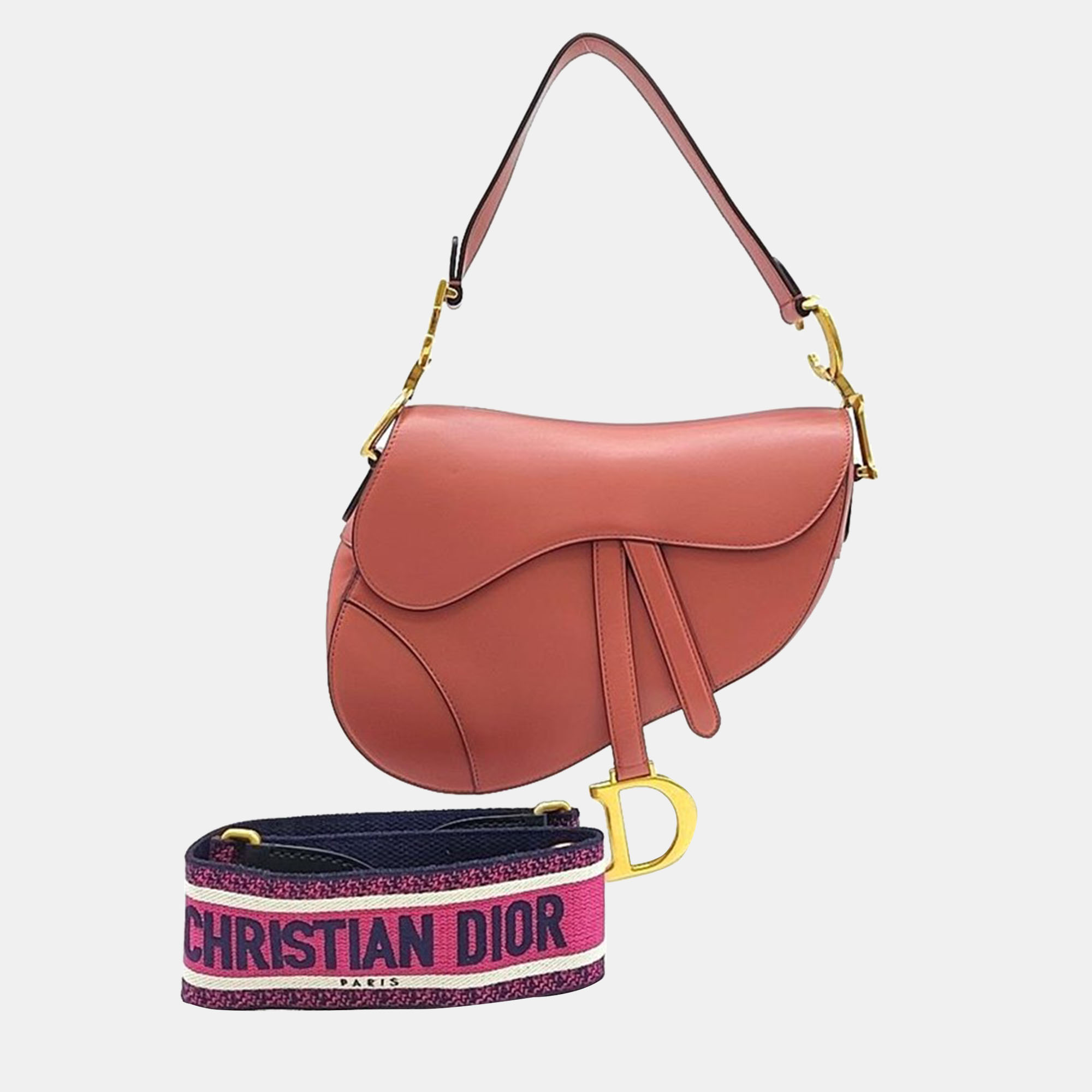 

Christian Dior Saddle Bag & Strap, Pink