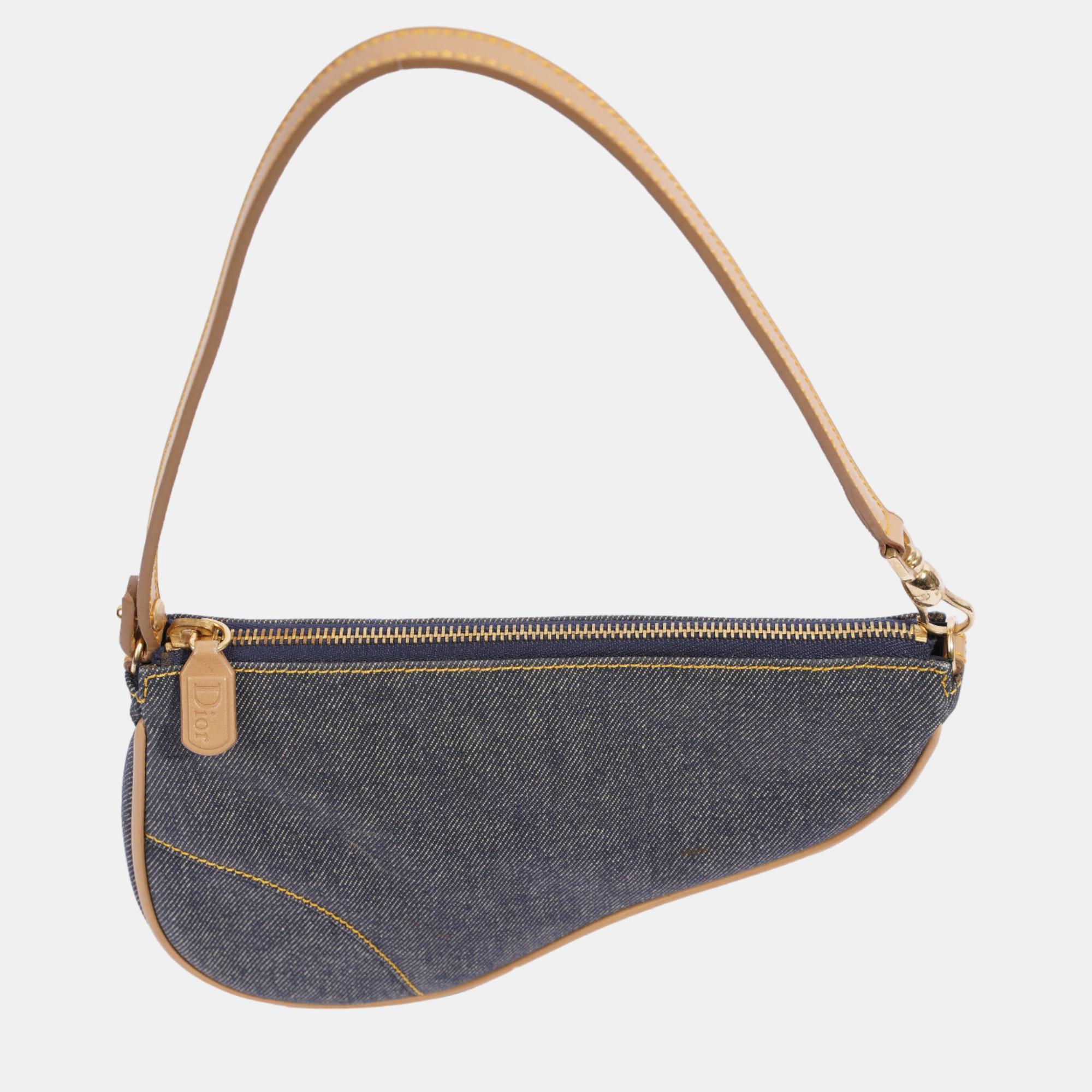 

Christian Dior Saddle Bag Blue Denim