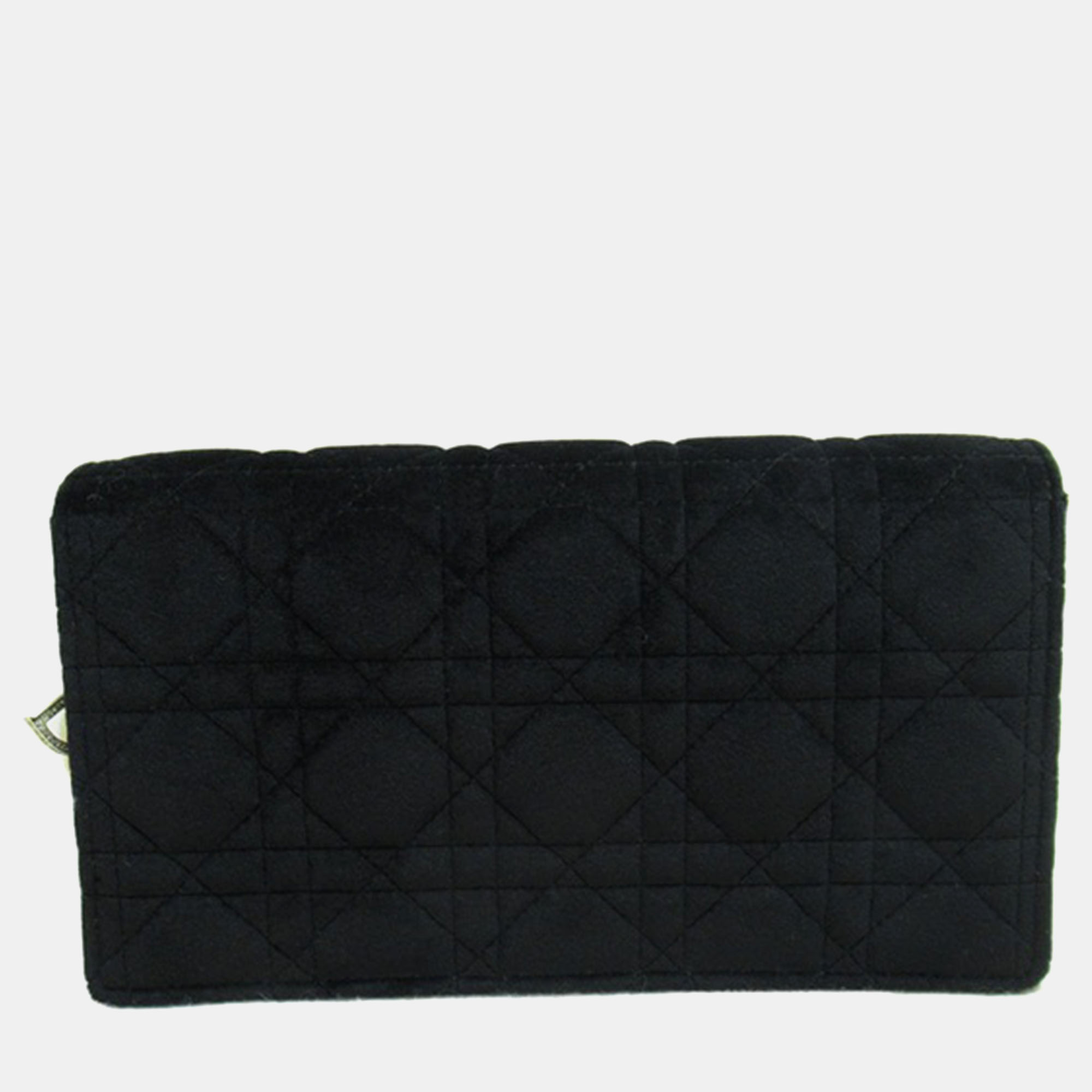 

Dior Black Canvas Velvet Cannage Lady Dior Convertible Clutch