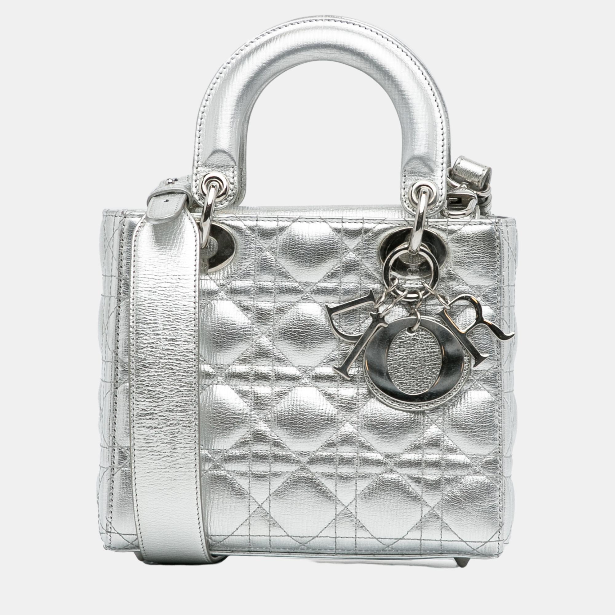 

Dior Silver Small Cannage Lady Dior My ABCDior