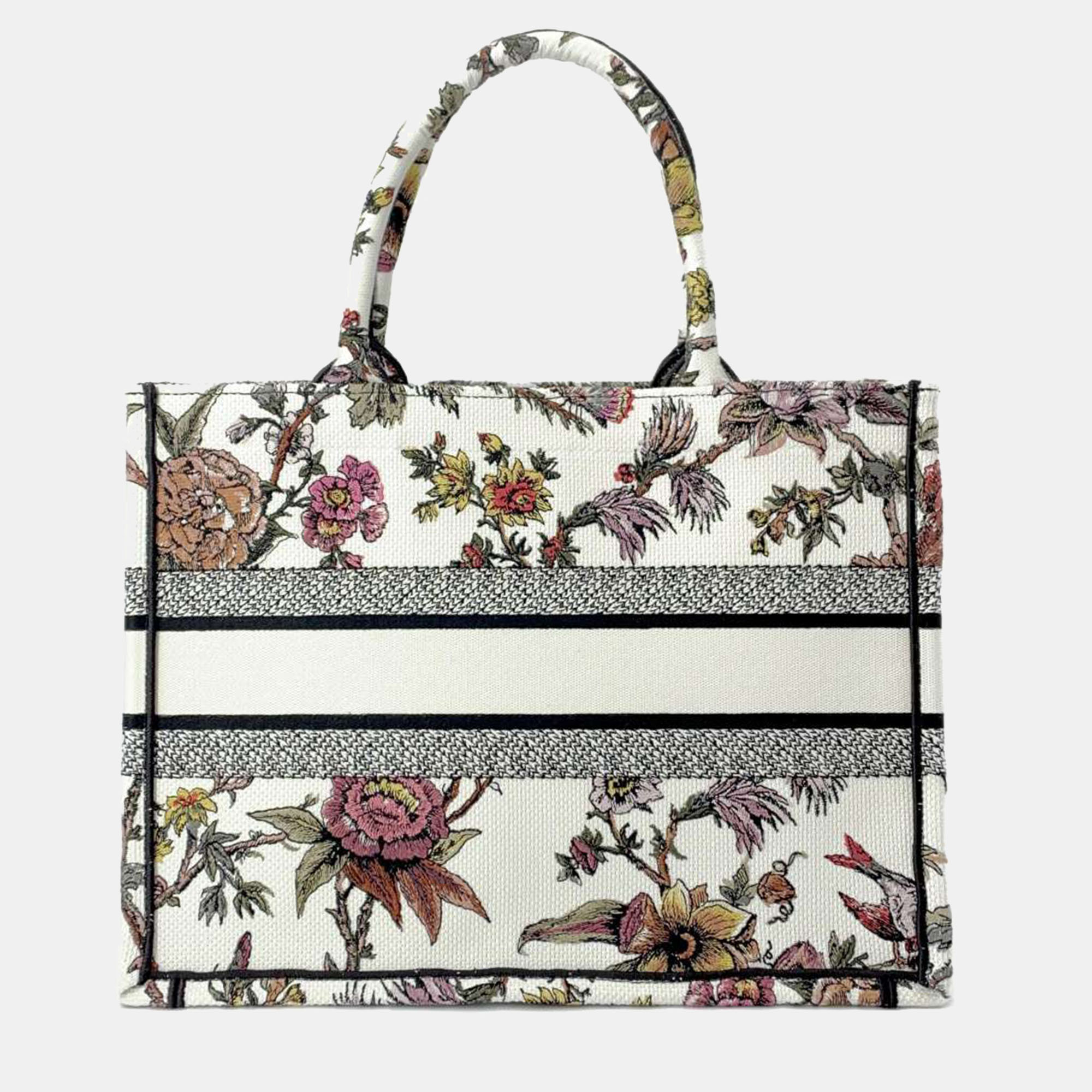 

Dior White Canvas Medium Book Tote Bag