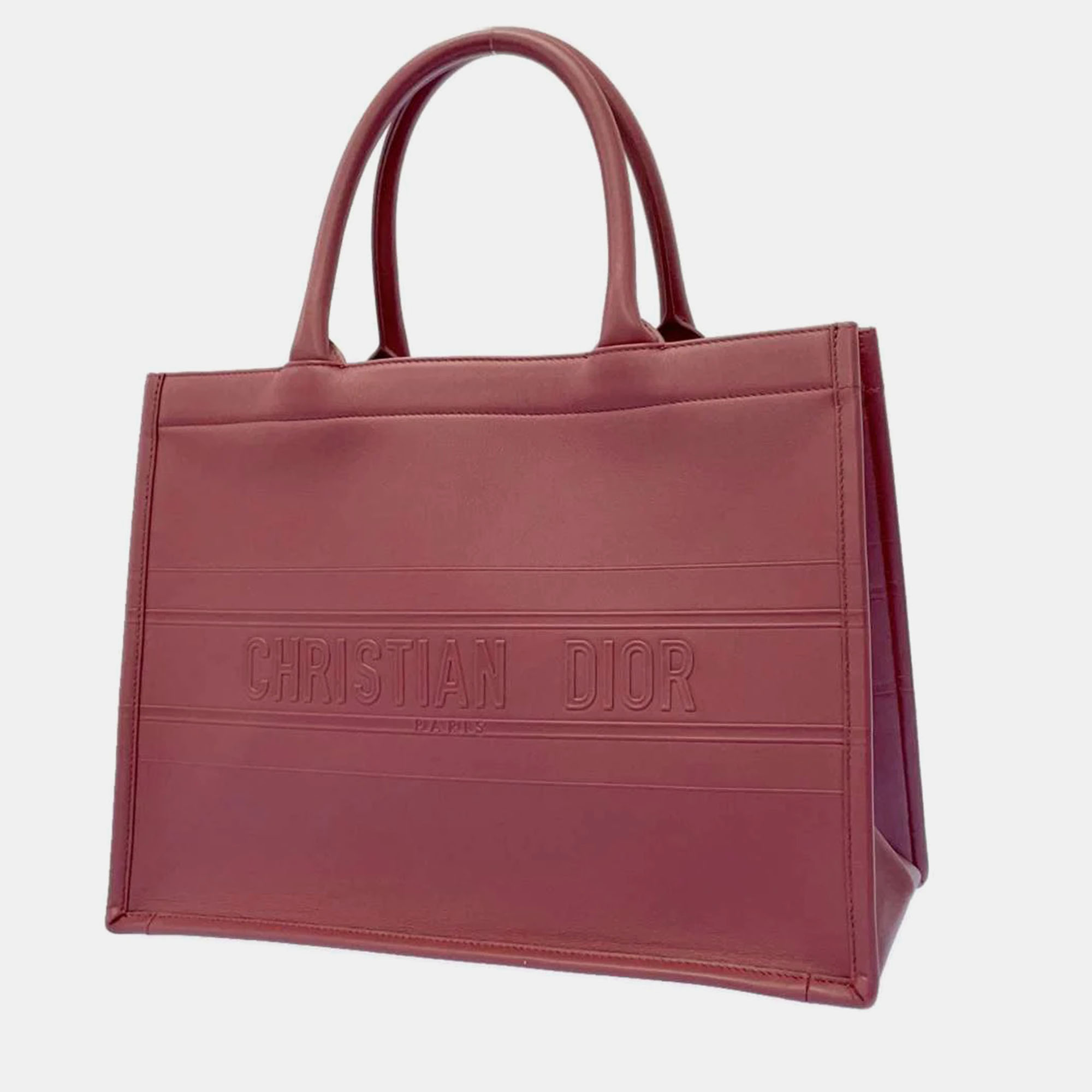 Pre-owned Dior Pink Leather Medium Book Tote Bag