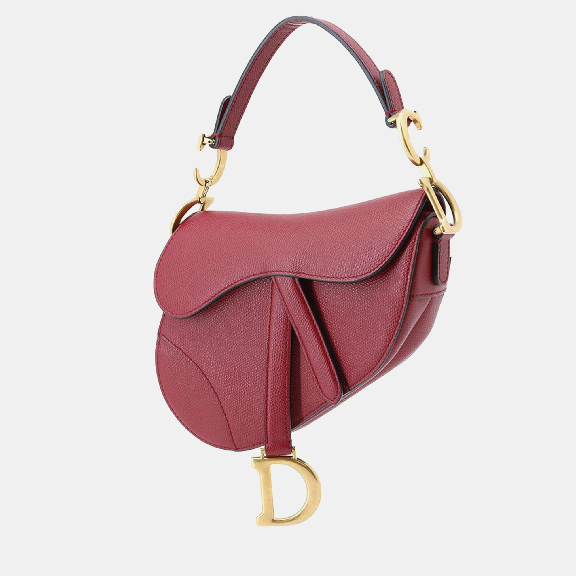 Pre-owned Dior Red Leather Saddle Shoulder Bags