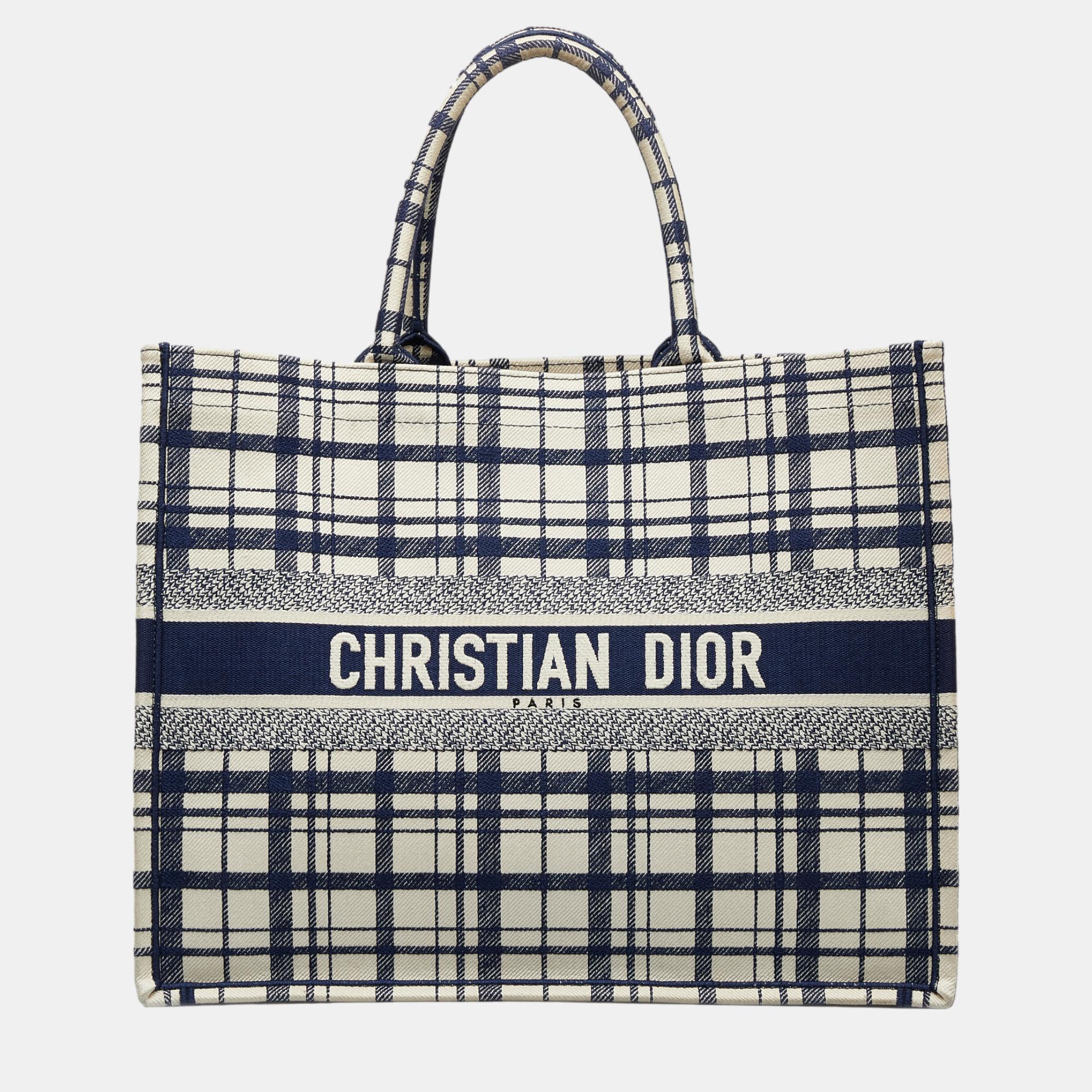 Pre-owned Dior Book Tote In Blue