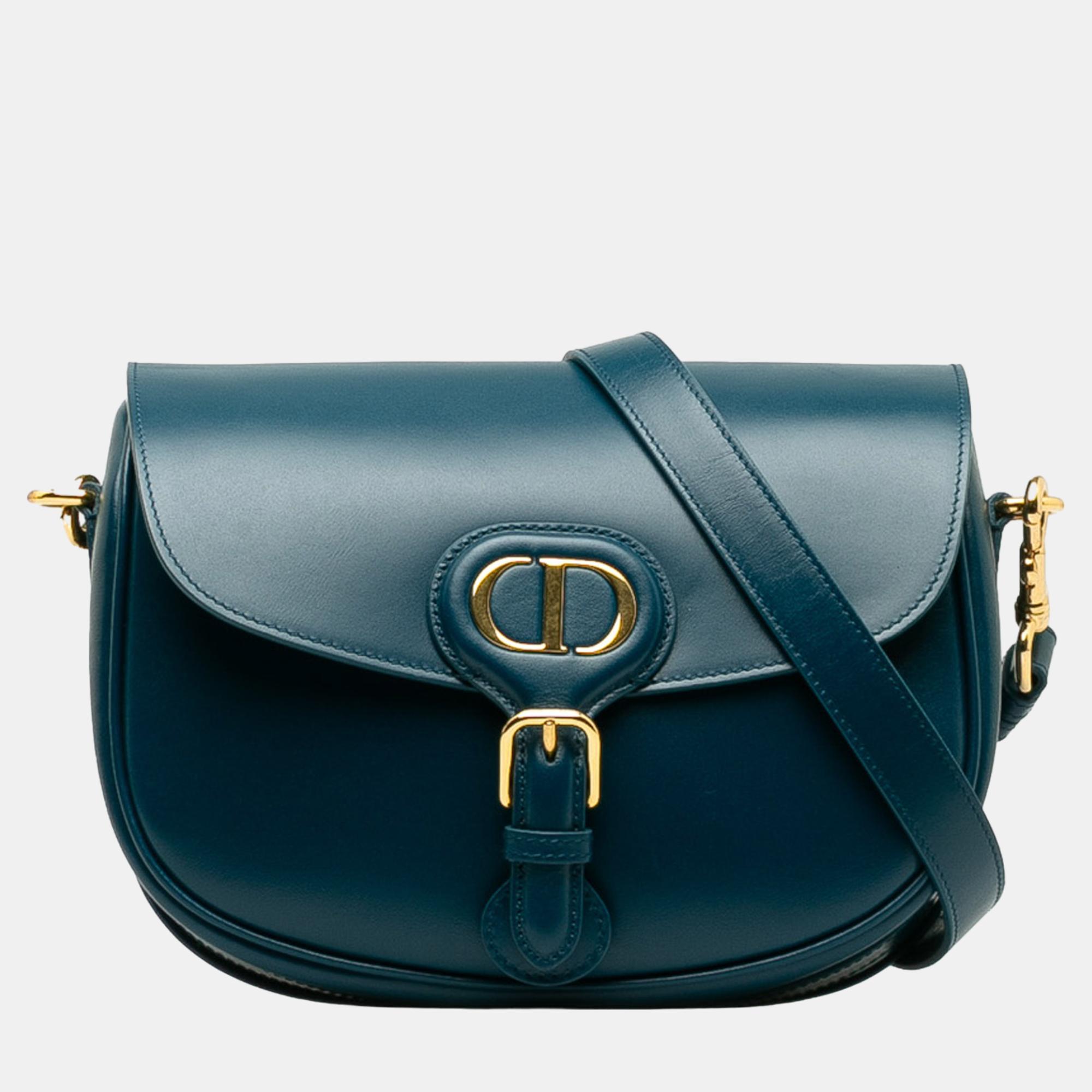 Pre-owned Dior Blue Medium Bobby Crossbody Bag