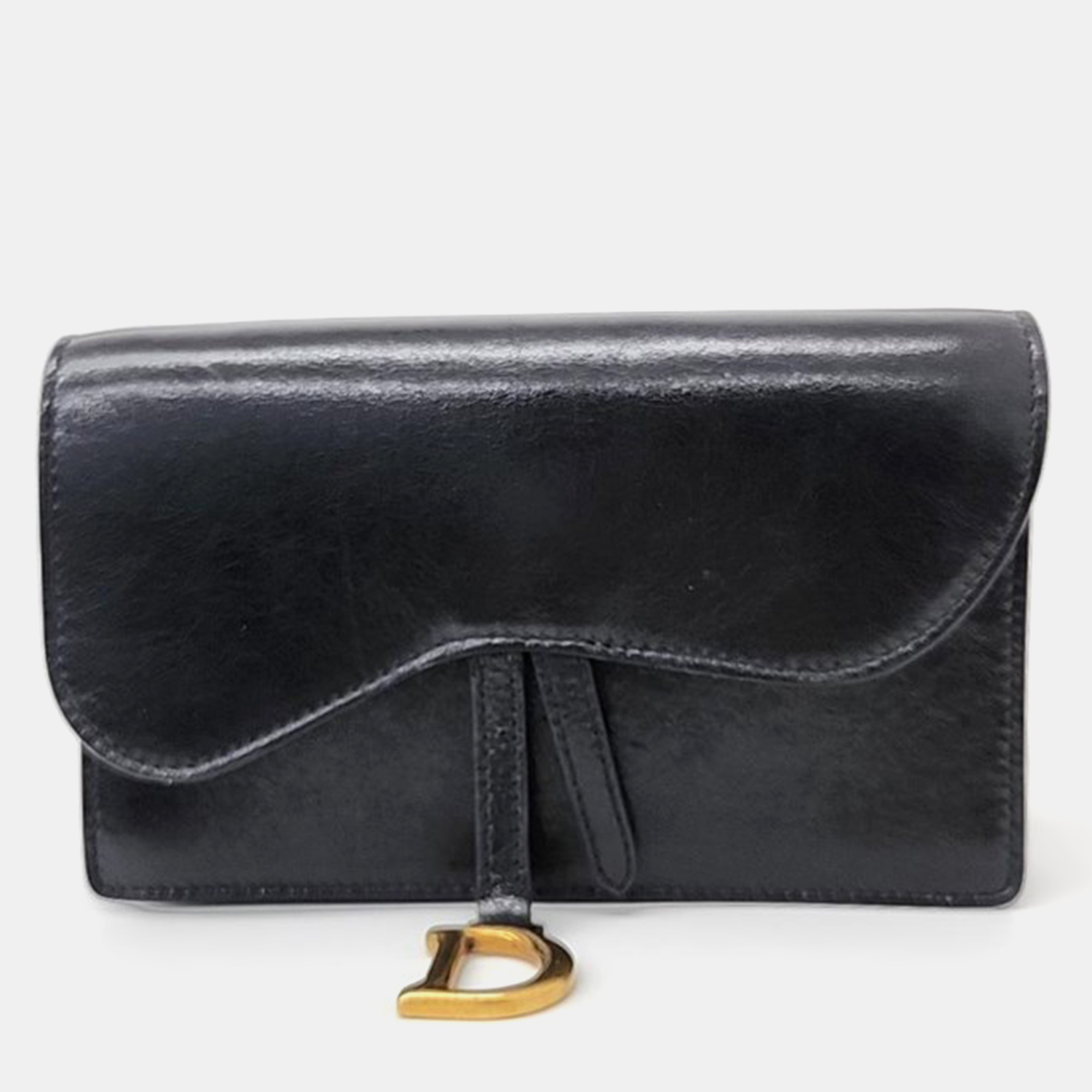 Pre-owned Dior Christian  Saddle Belt Bag S5619 In Black