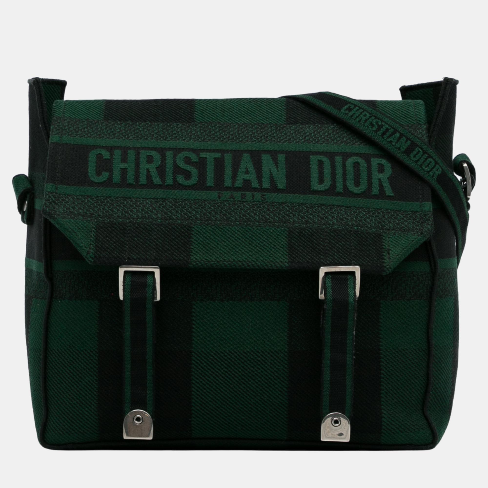 Pre-owned Dior Camp Messenger Bag In Green