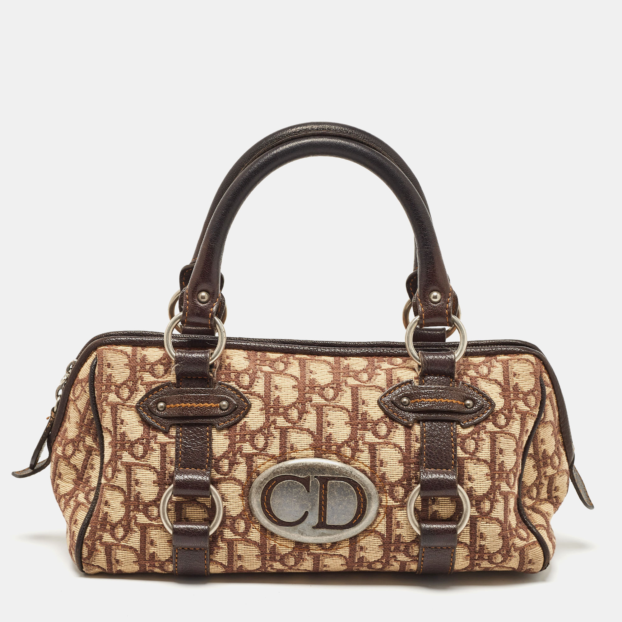 

Dior Brown/Beige Oblique Canvas and Leather East/West Boston Bag