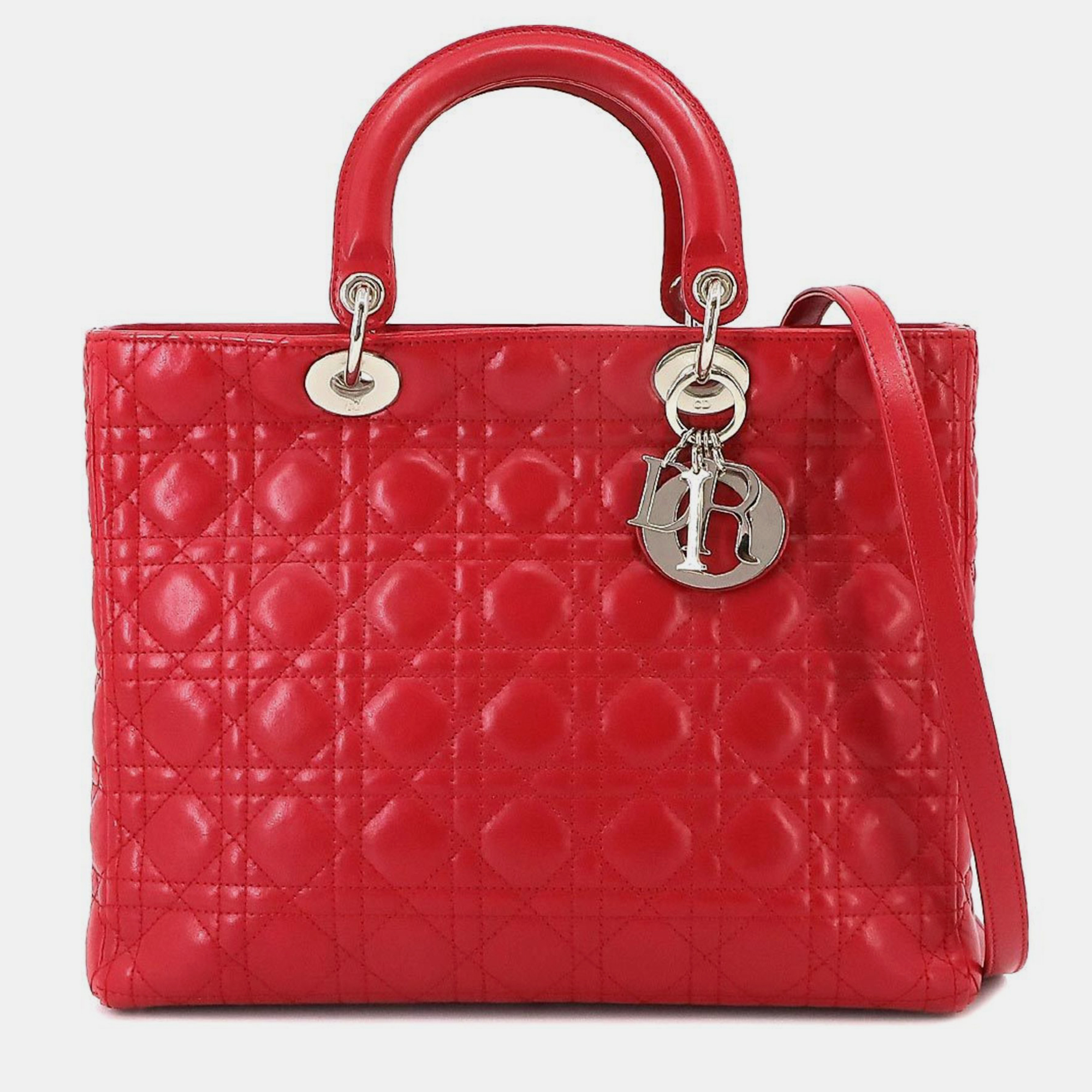 

Dior Red Calf Leather Large Lady Dior Totes