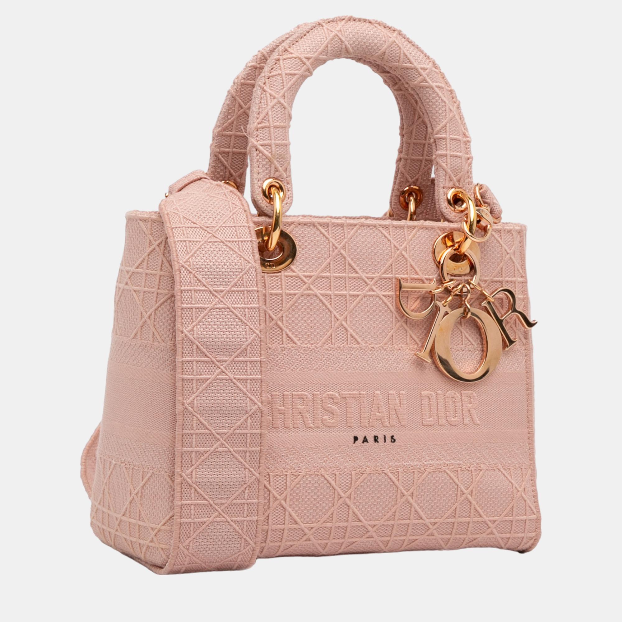 

Dior Pink Medium Cannage Lady D-Lite