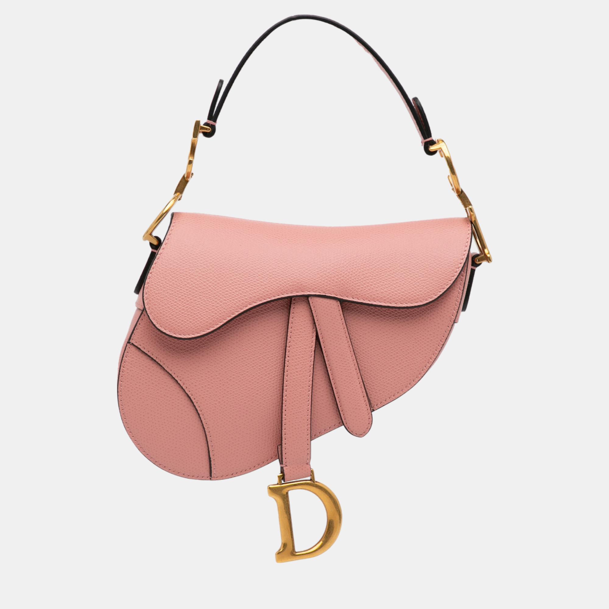 

Dior Pink Mini Leather Saddle Bag