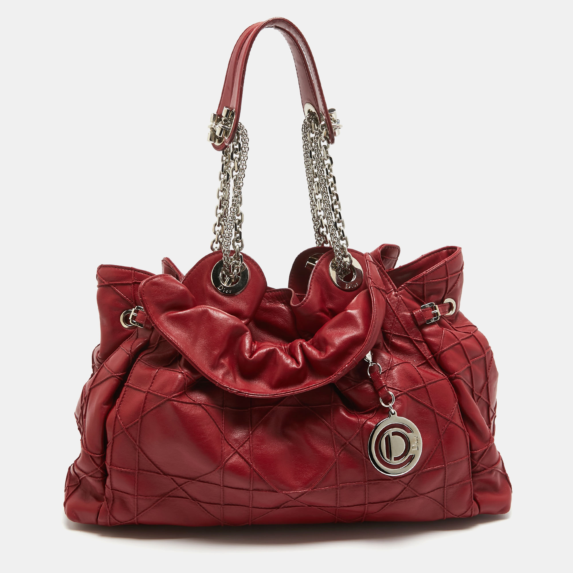 

Dior Red Cannage Leather Le Trente Hobo