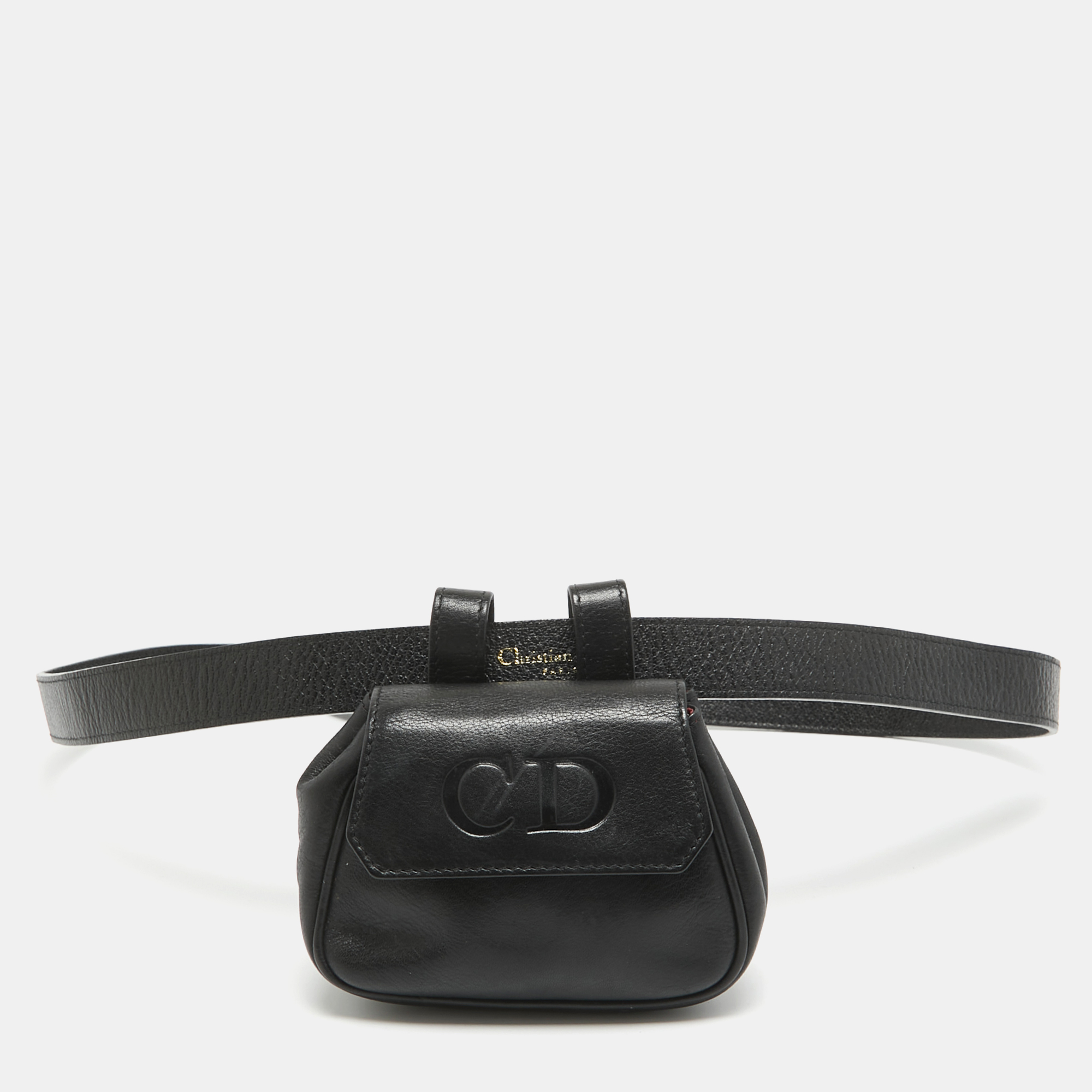 

Dior Black Leather CD Logo Mini Belt Bag