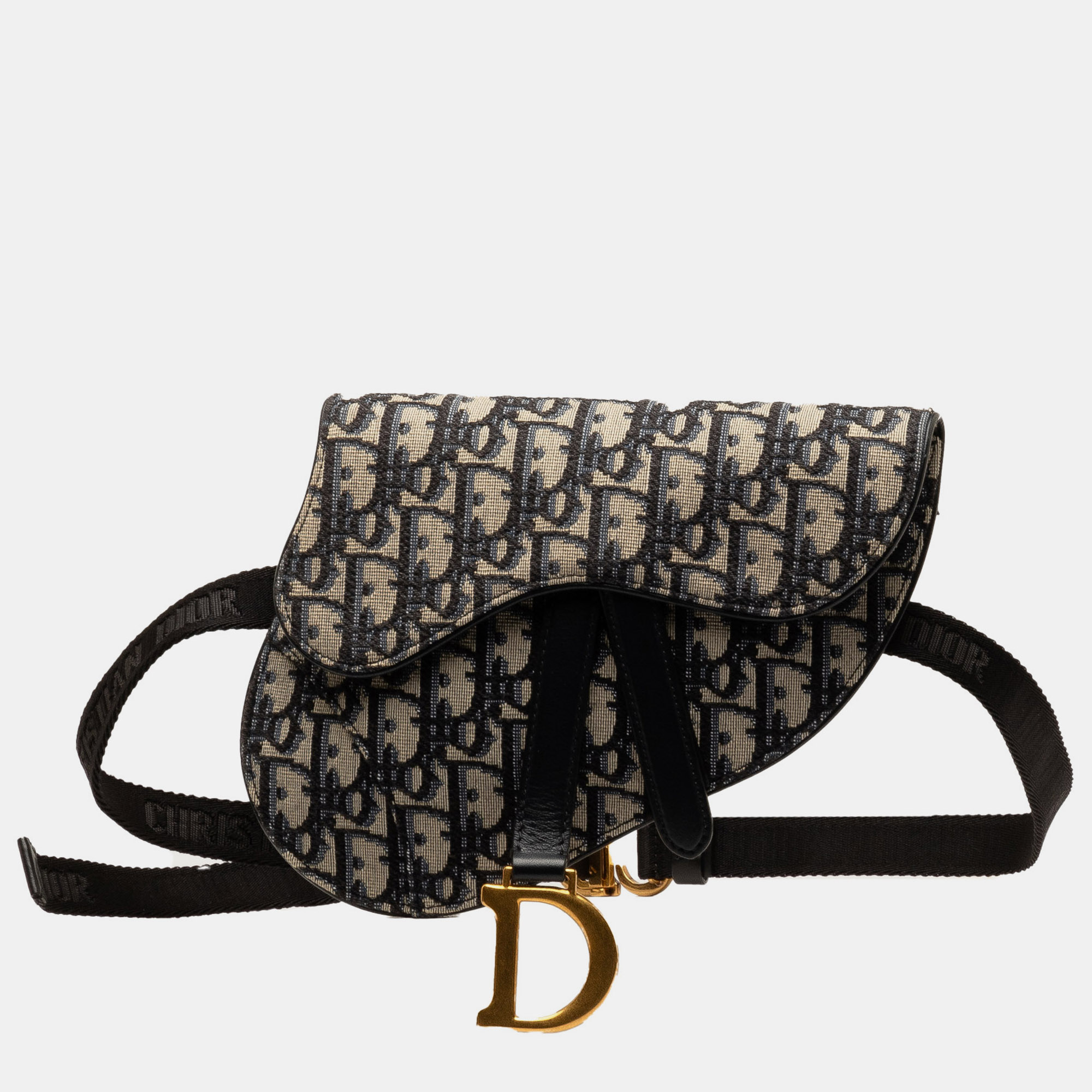 

Dior Oblique Canvas Saddle Belt Bag, Black