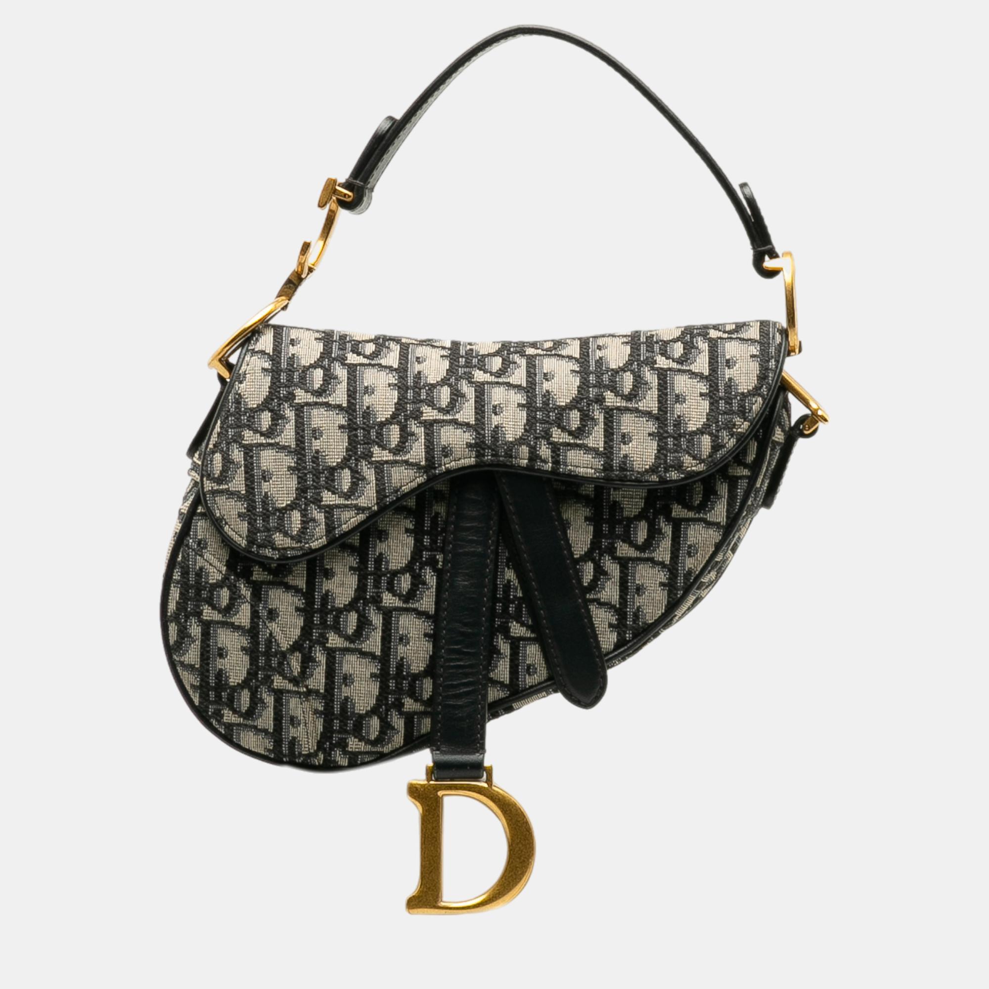 

Dior Blue Mini Oblique Saddle