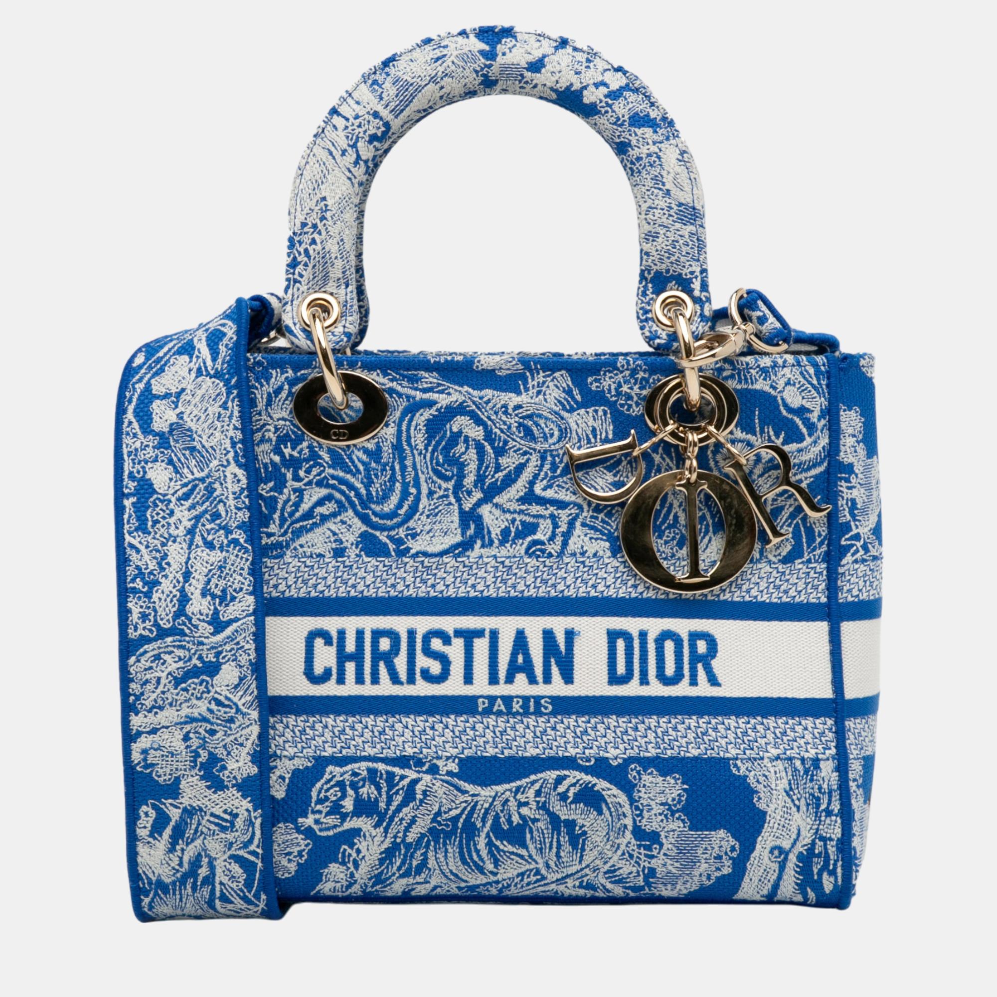 

Dior Blue/White Medium Toile de Jouy Lady D-Lite