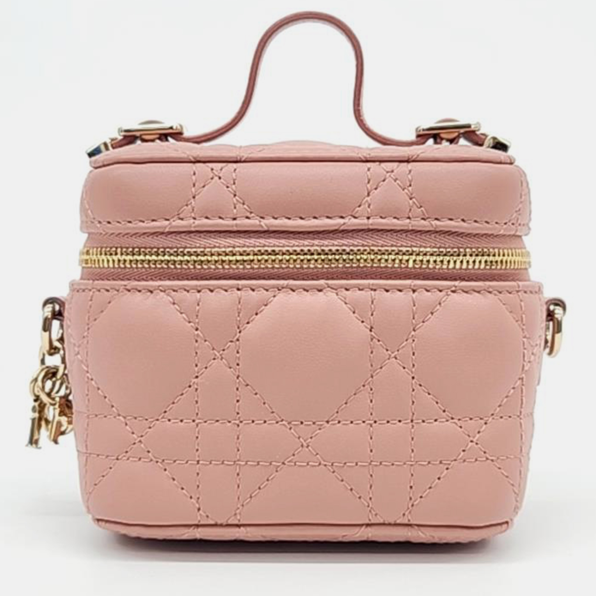 

Dior Pink Cannage Leather Micro Vanity Shoulder Bag