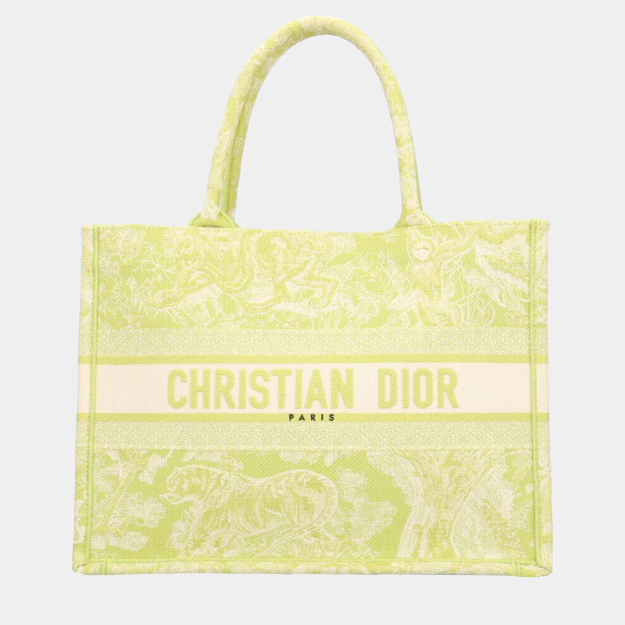 Pre-owned Dior Green Canvas Medium Book Tote Bag
