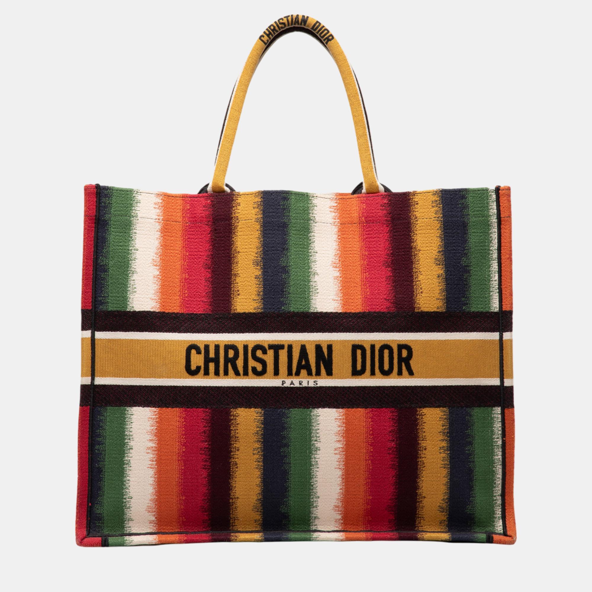 

Dior Multicolour Large Striped Book Tote, Multicolor