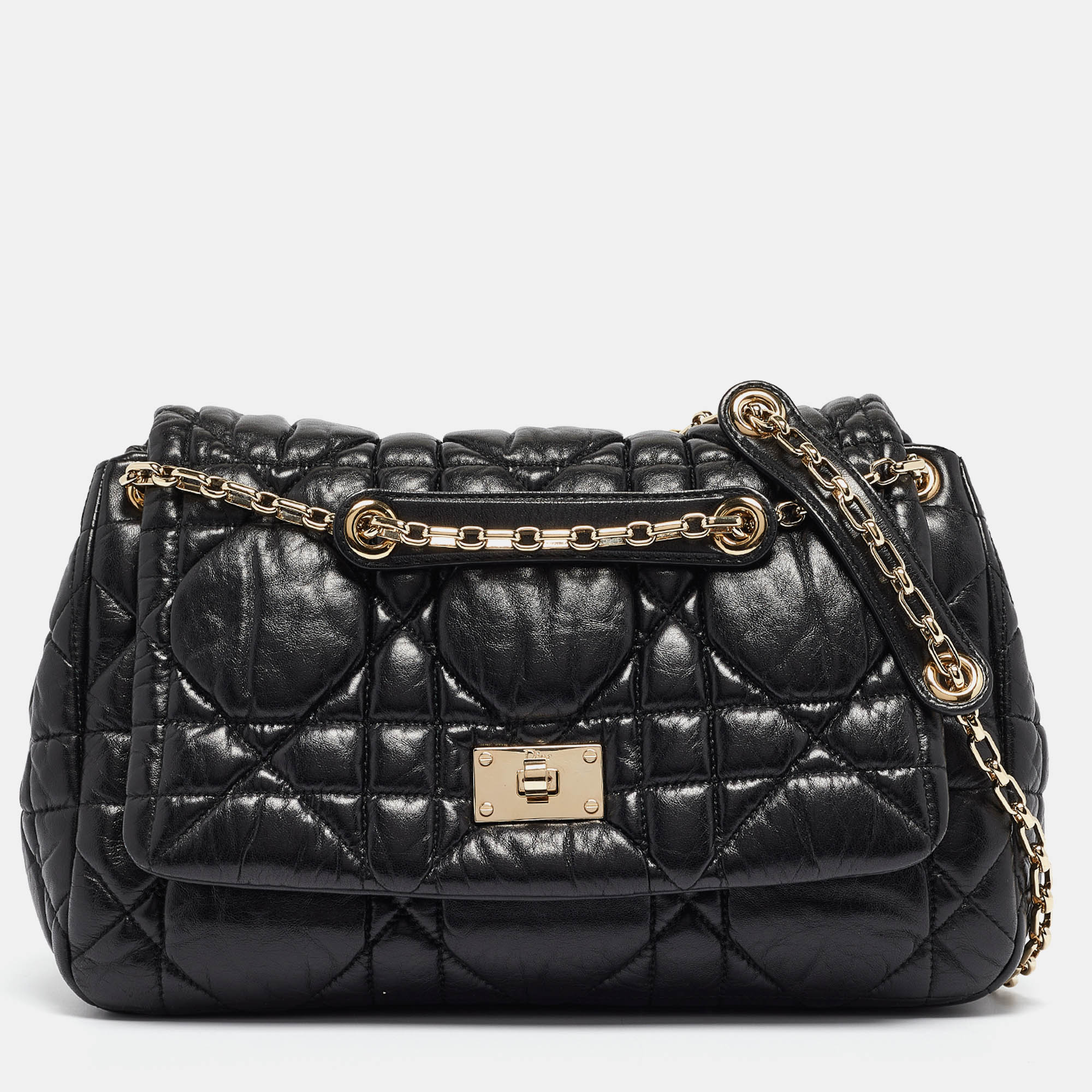 

Dior Black Cannage Leather Milly La Foret Shoulder Bag