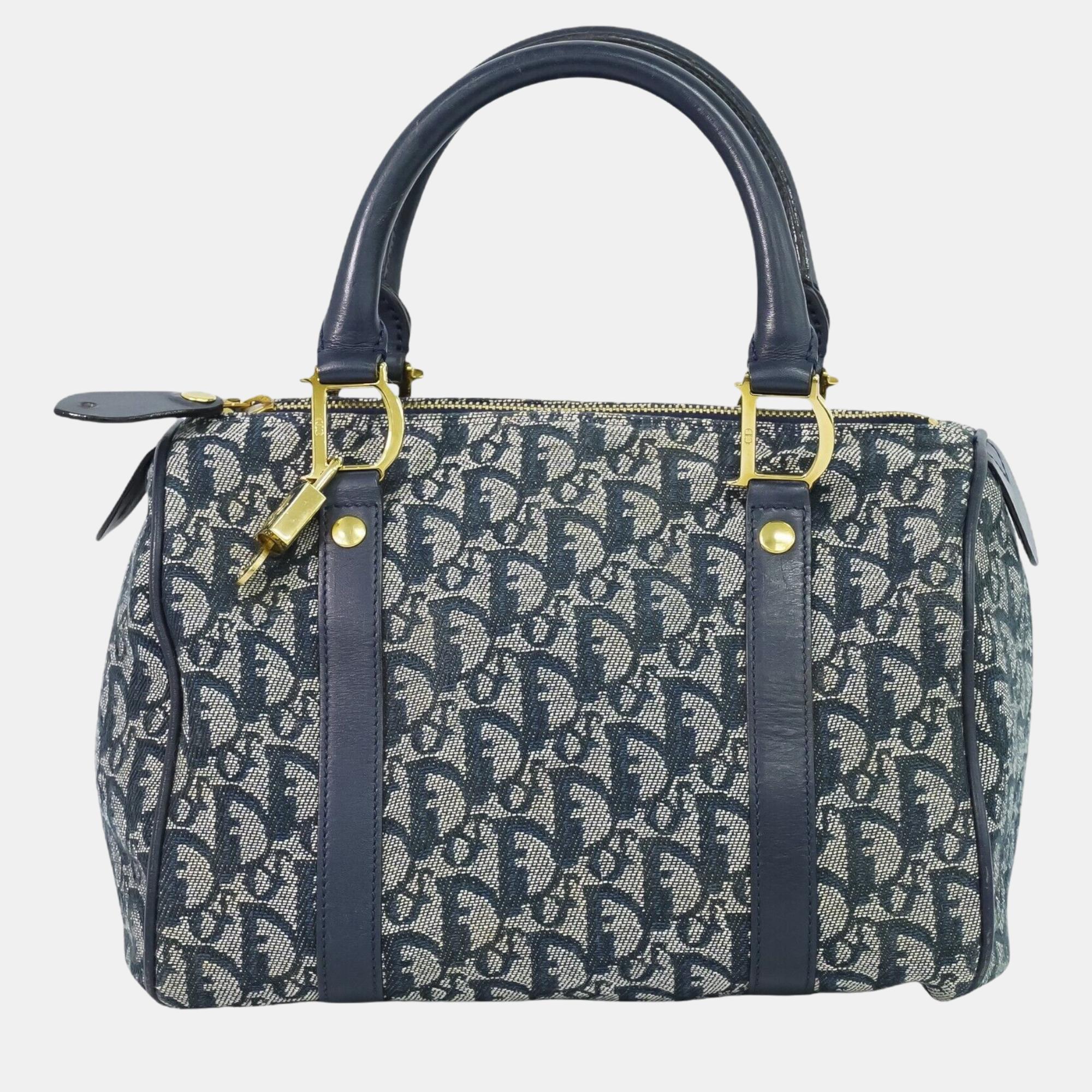 

Dior Navy Canvas Trotter Handbag, Navy blue